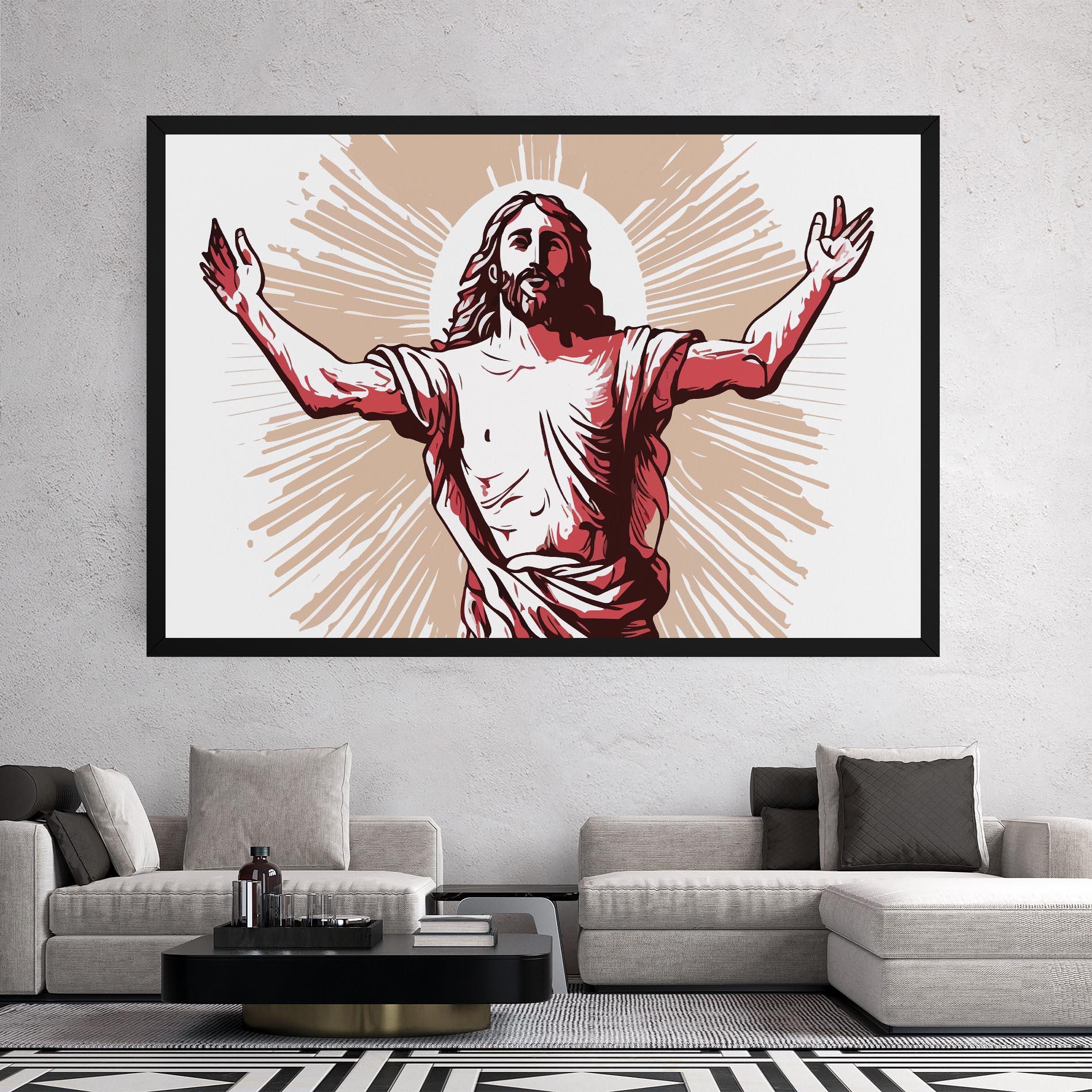 Obraz na Płótnie Artistic Jesus mockup 2