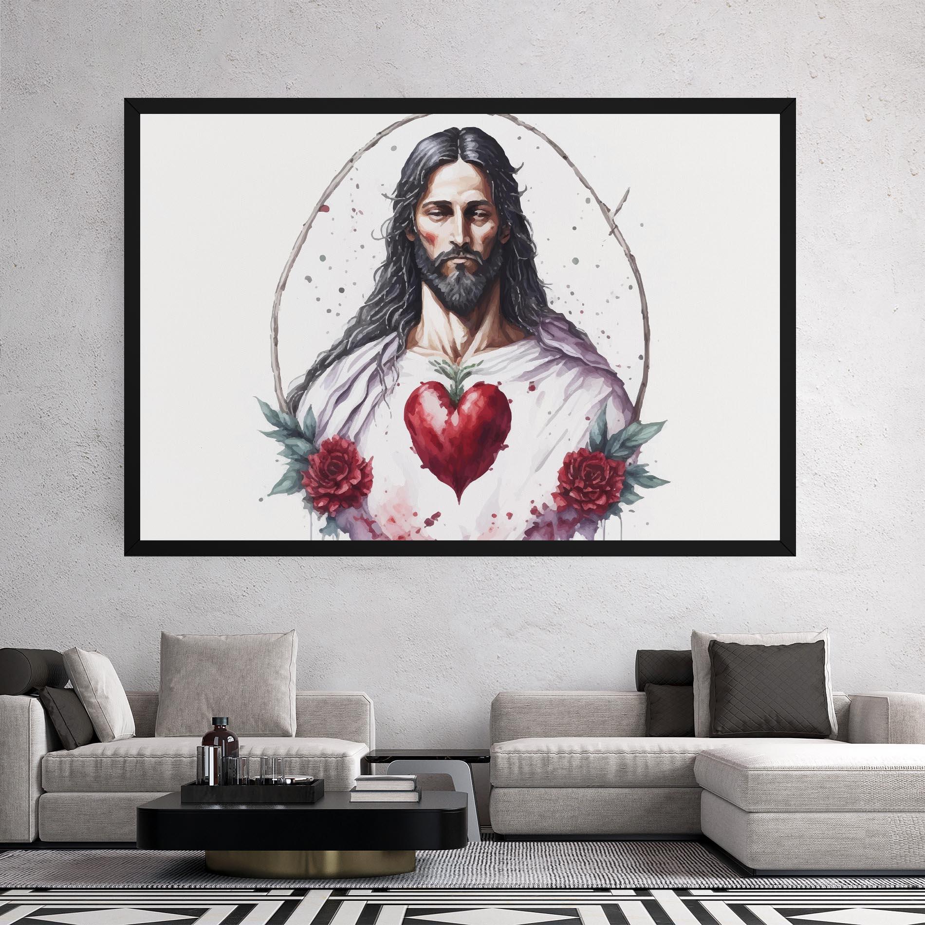 Obraz na Płótnie Jesus Heart mockup 2