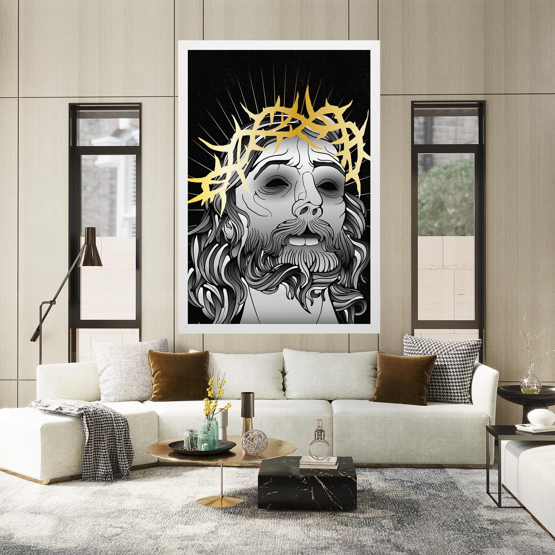 Obraz na Płótnie Gold Christ mockup 2