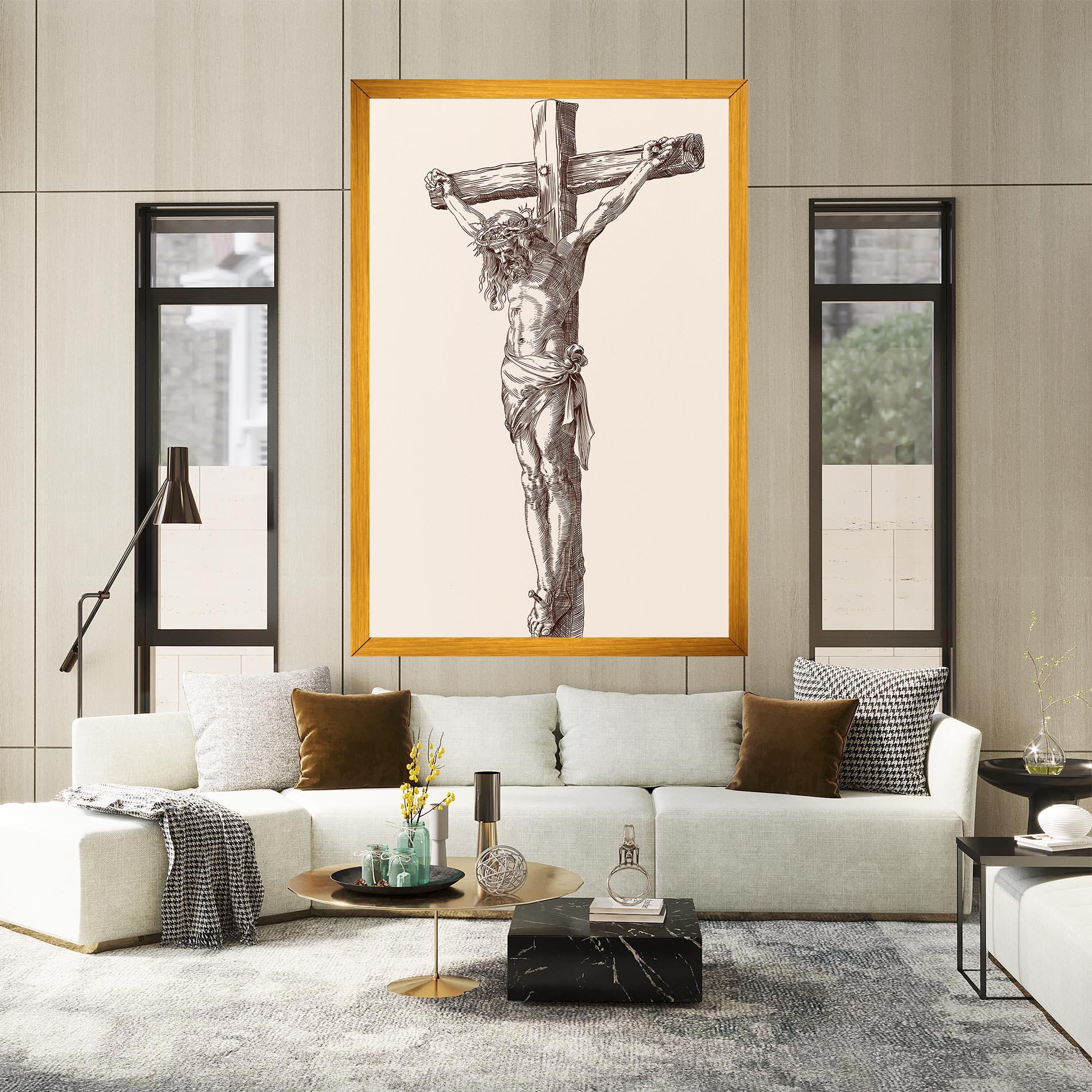 Obraz na Płótnie Brown Cross Jesus mockup 2