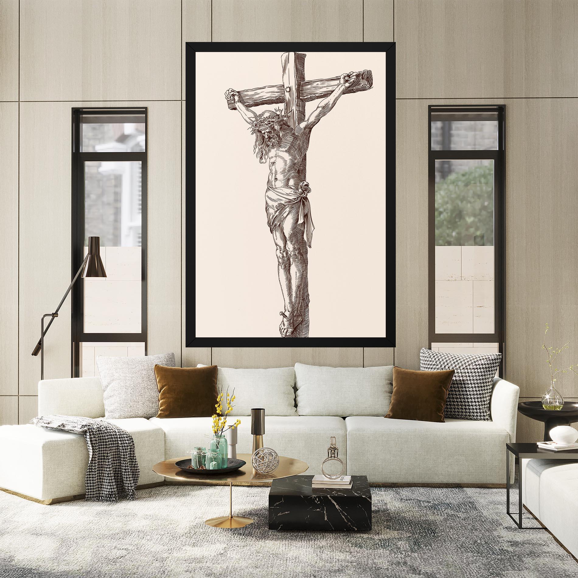 Obraz na Płótnie Brown Cross Jesus mockup 2