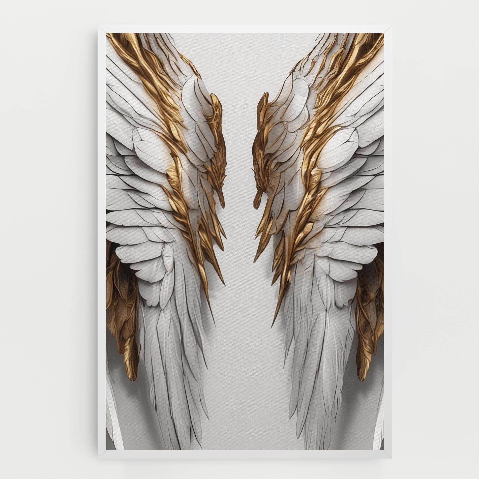 Obraz na Płótnie Realistic Gold Angel Wings mockup 0