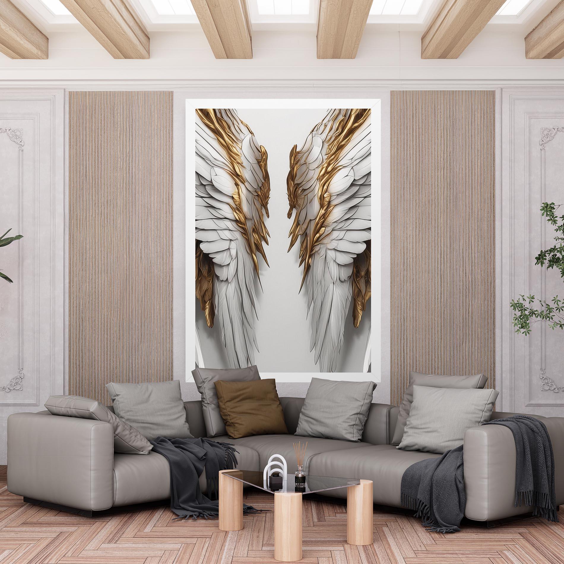 Obraz na Płótnie Realistic Gold Angel Wings mockup 6