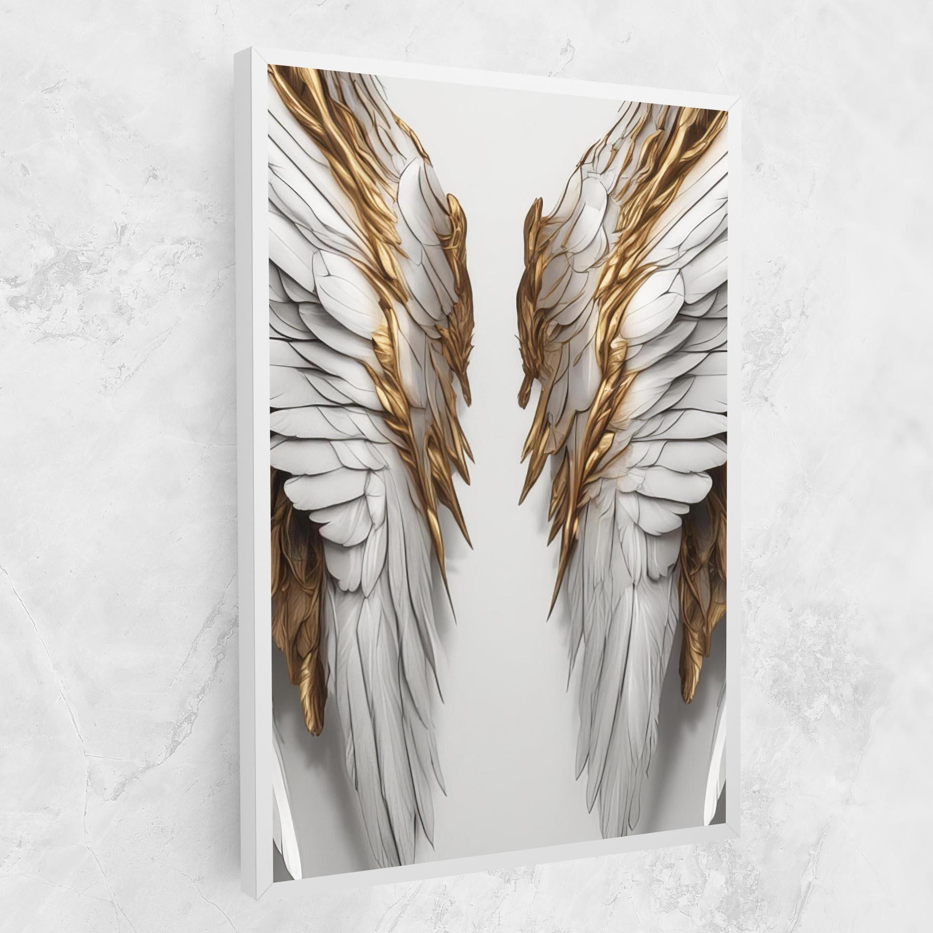 Obraz na Płótnie Realistic Gold Angel Wings mockup 1