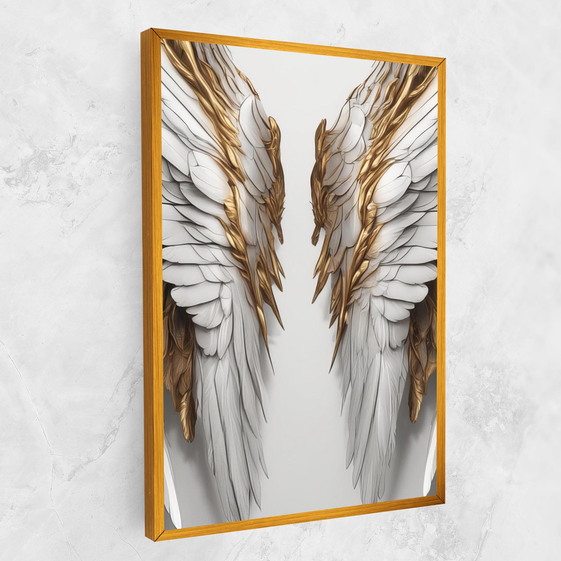 Obraz na Płótnie Realistic Gold Angel Wings mockup 1