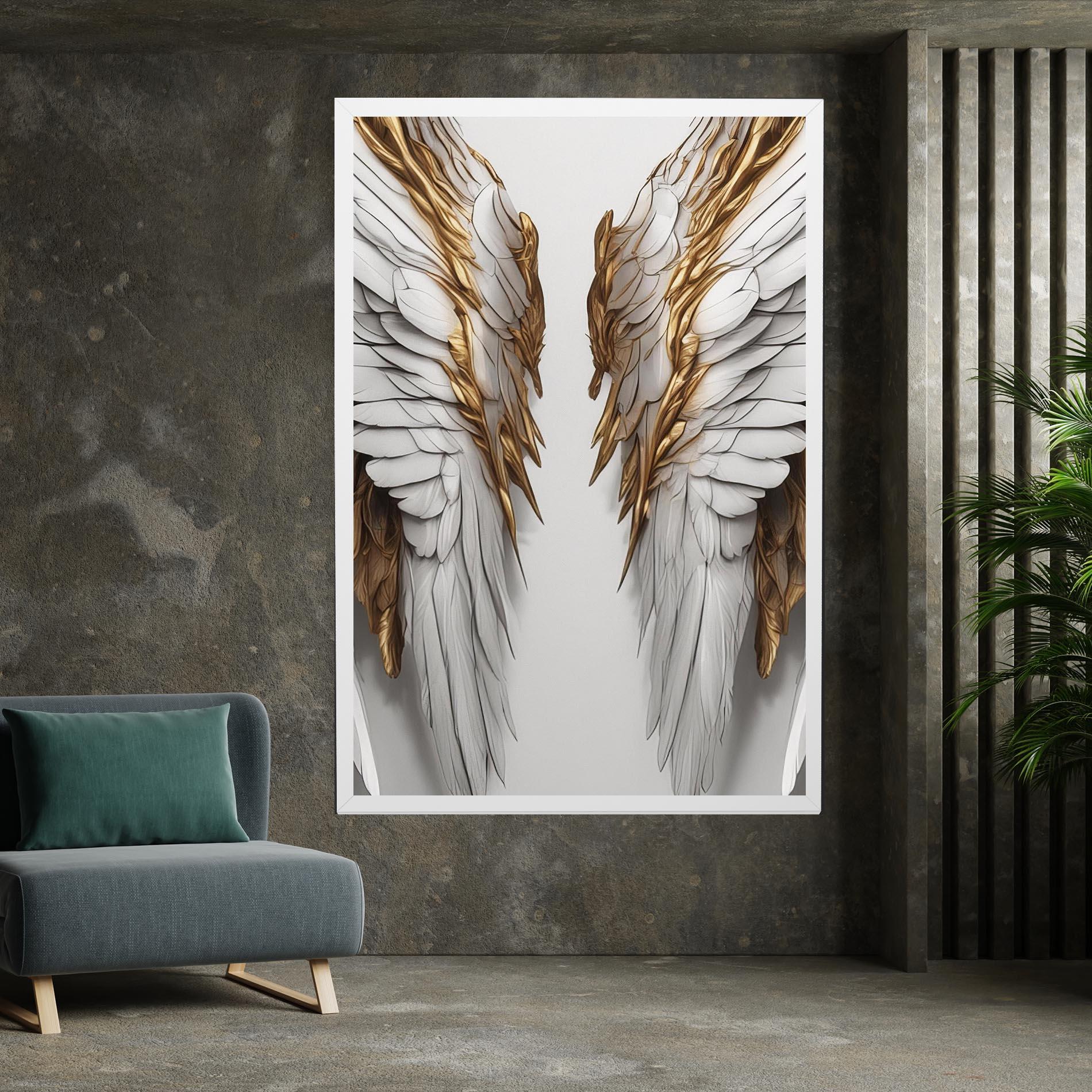 Obraz na Płótnie Realistic Gold Angel Wings mockup 7