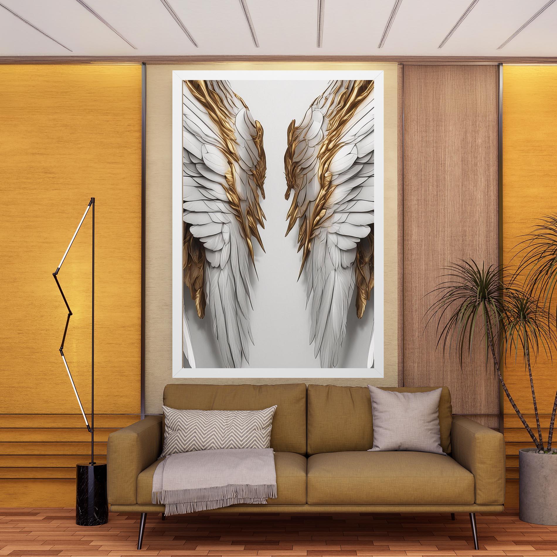 Obraz na Płótnie Realistic Gold Angel Wings mockup 9