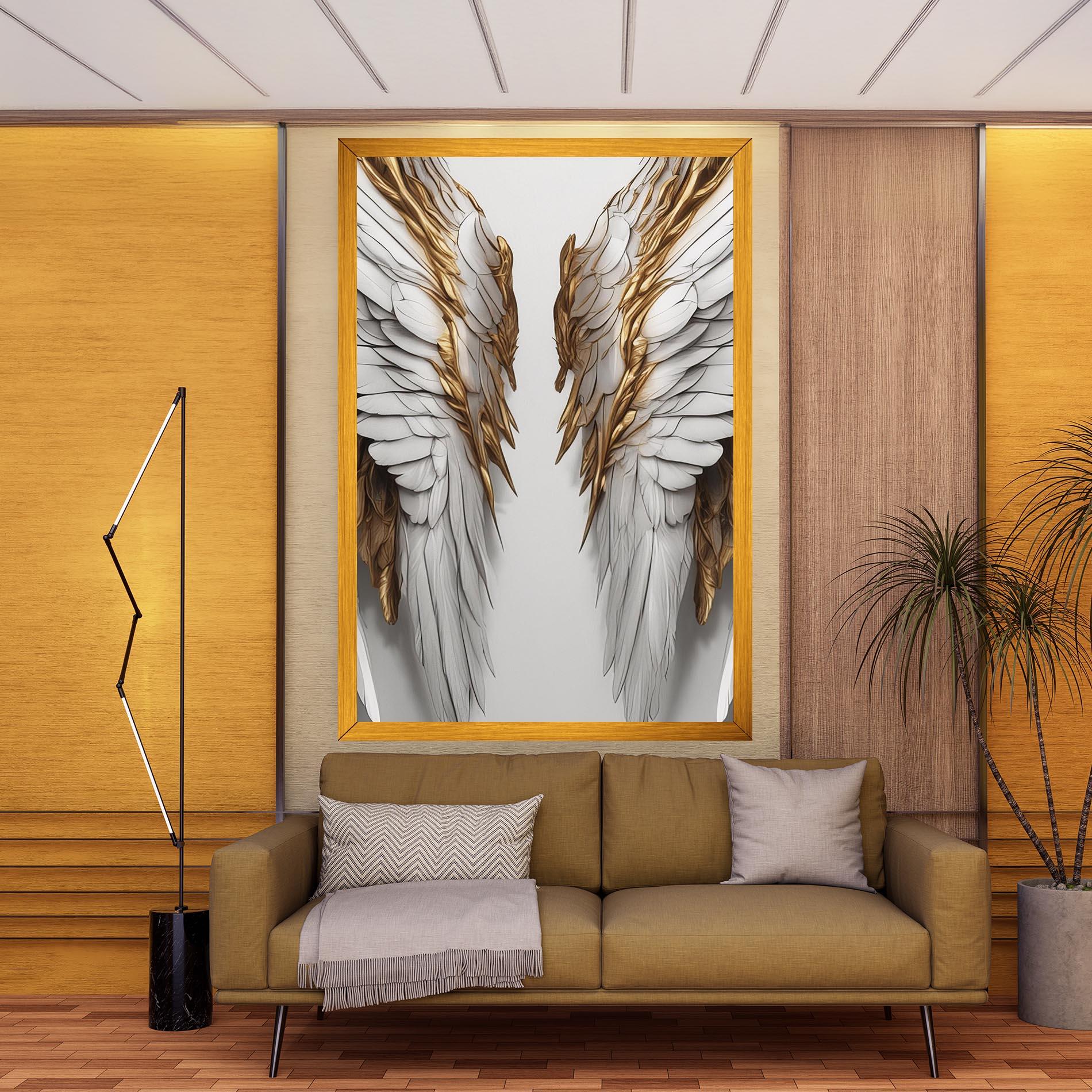 Obraz na Płótnie Realistic Gold Angel Wings mockup 9