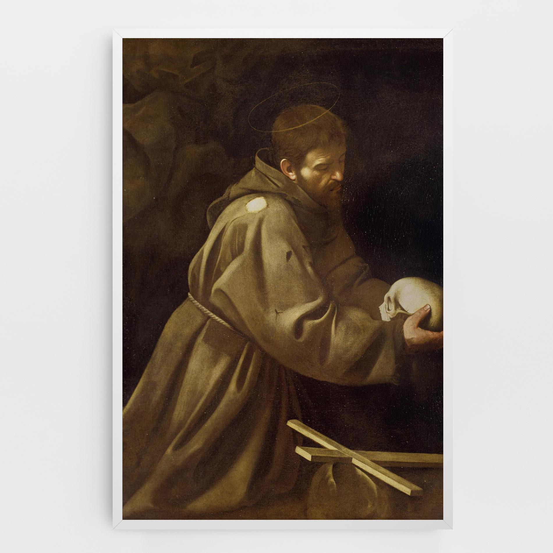 Obraz na Płótnie Caravaggio Francis Prayer mockup 0