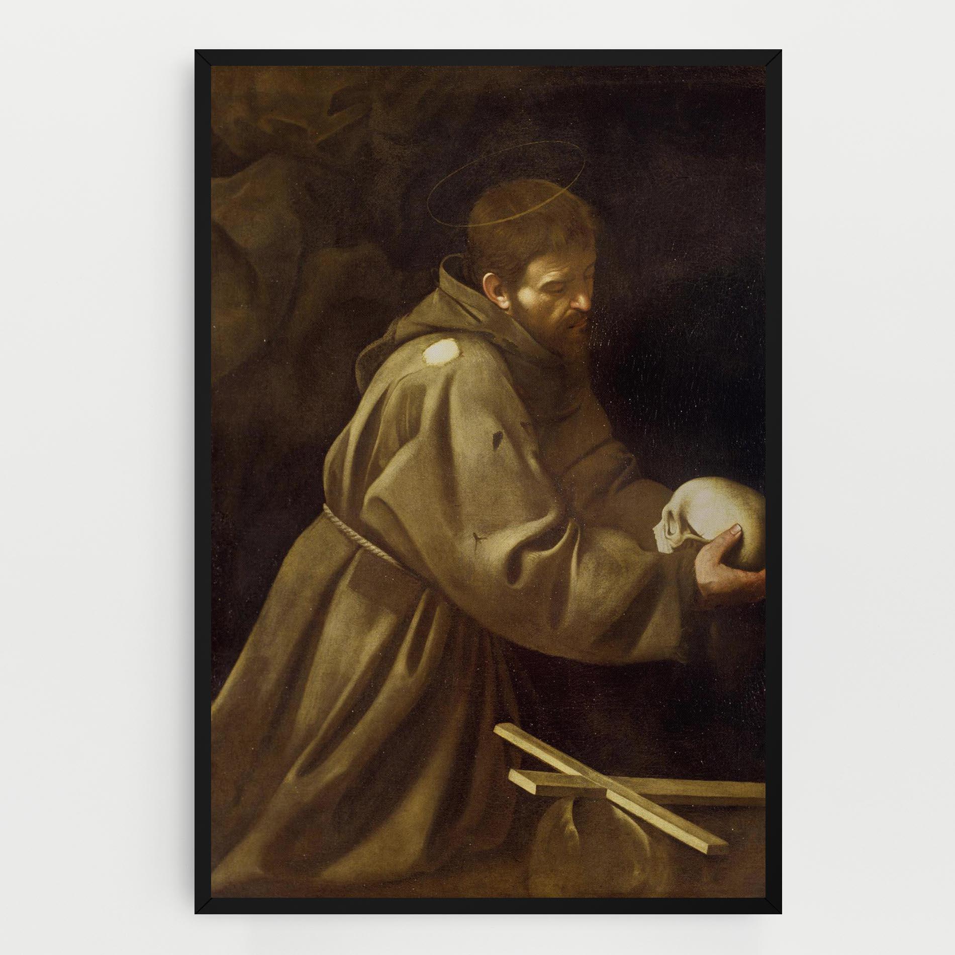 Obraz na Płótnie Caravaggio Francis Prayer mockup 0