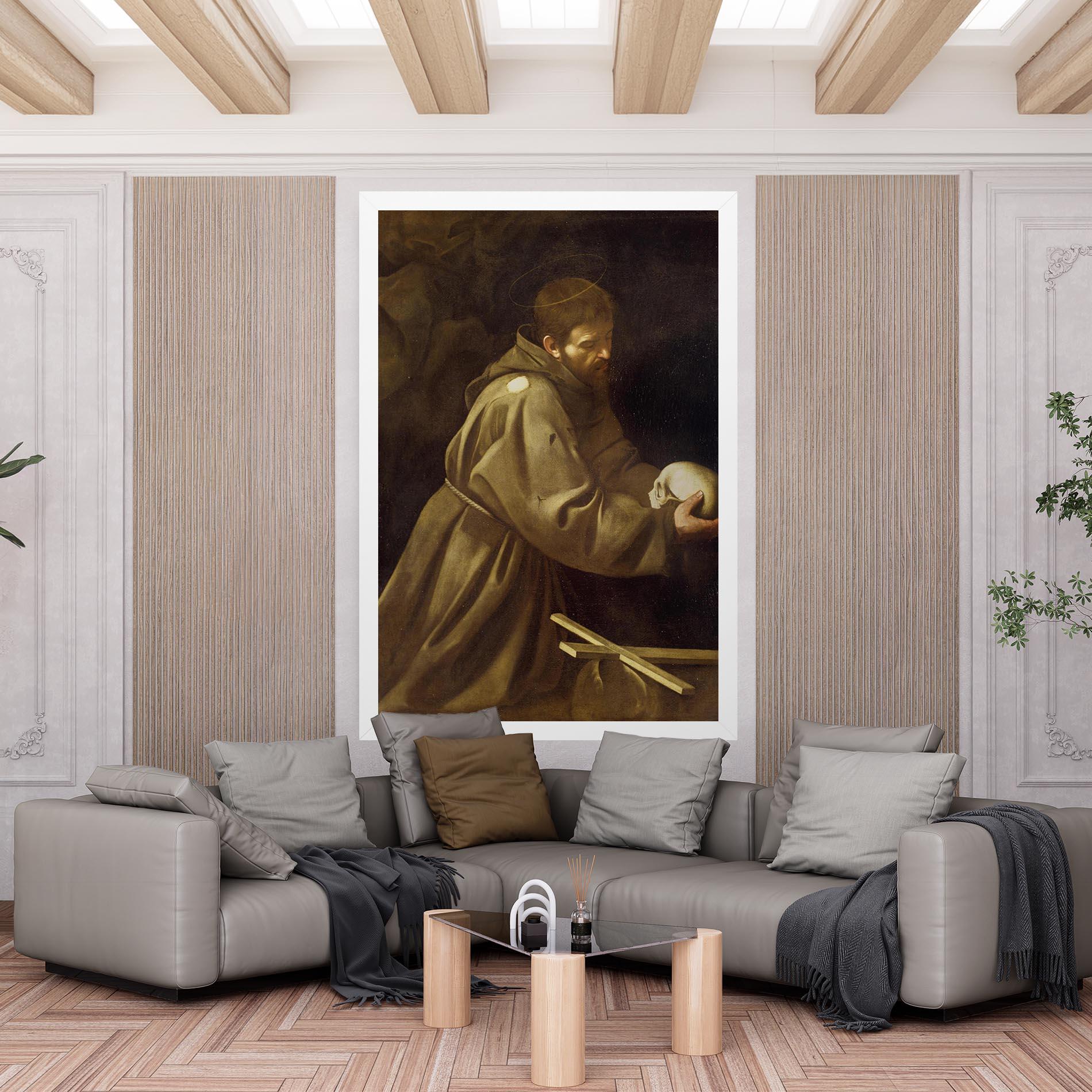 Obraz na Płótnie Caravaggio Francis Prayer mockup 6