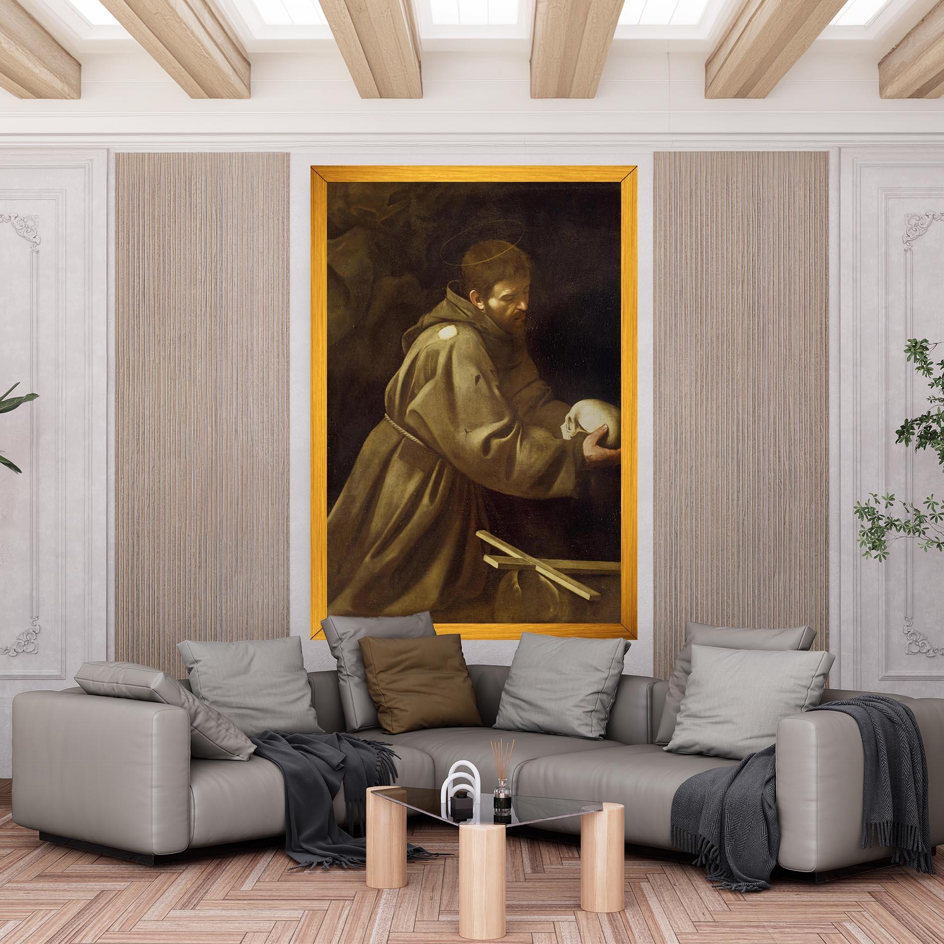 Obraz na Płótnie Caravaggio Francis Prayer mockup 6