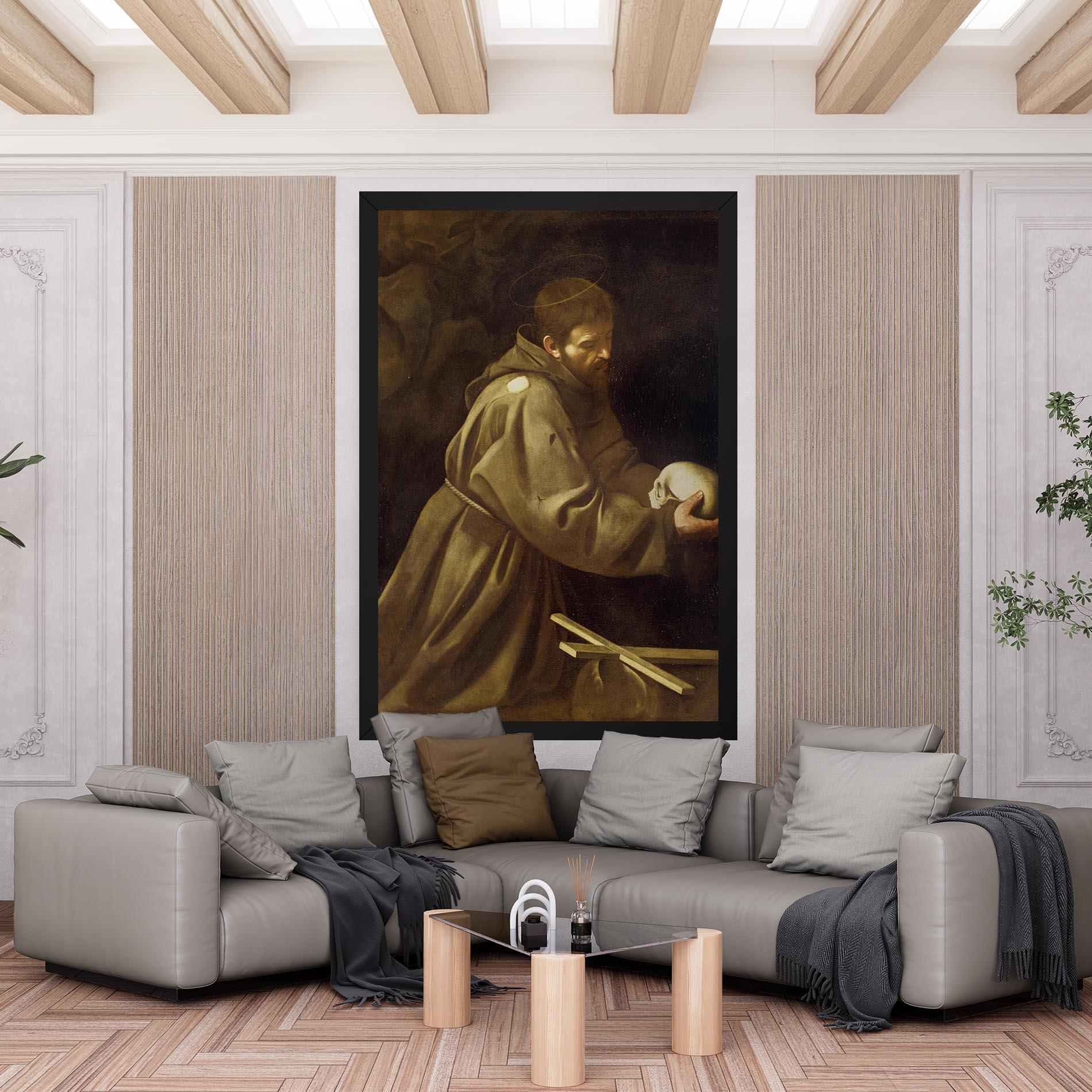 Obraz na Płótnie Caravaggio Francis Prayer mockup 6