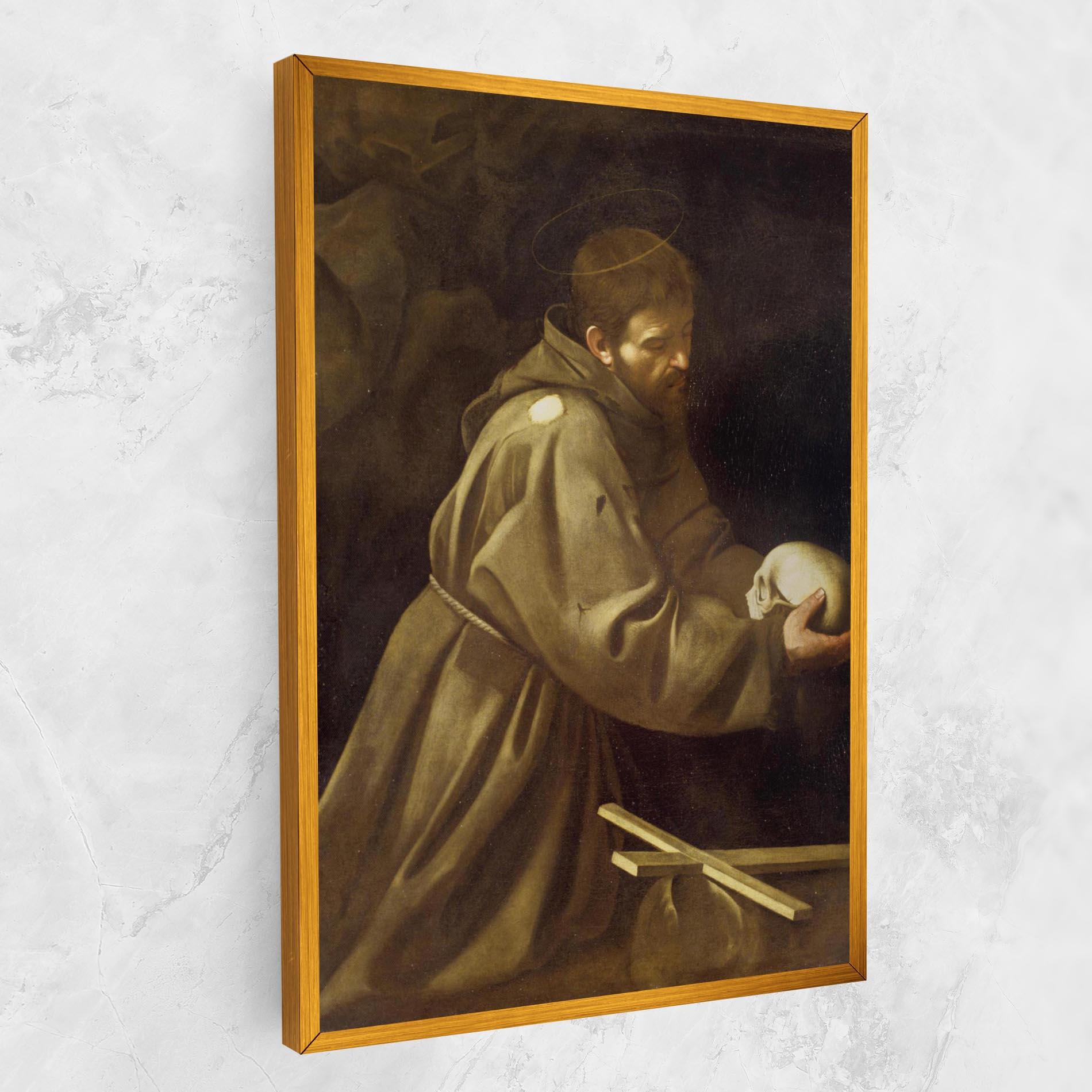 Obraz na Płótnie Caravaggio Francis Prayer mockup 1