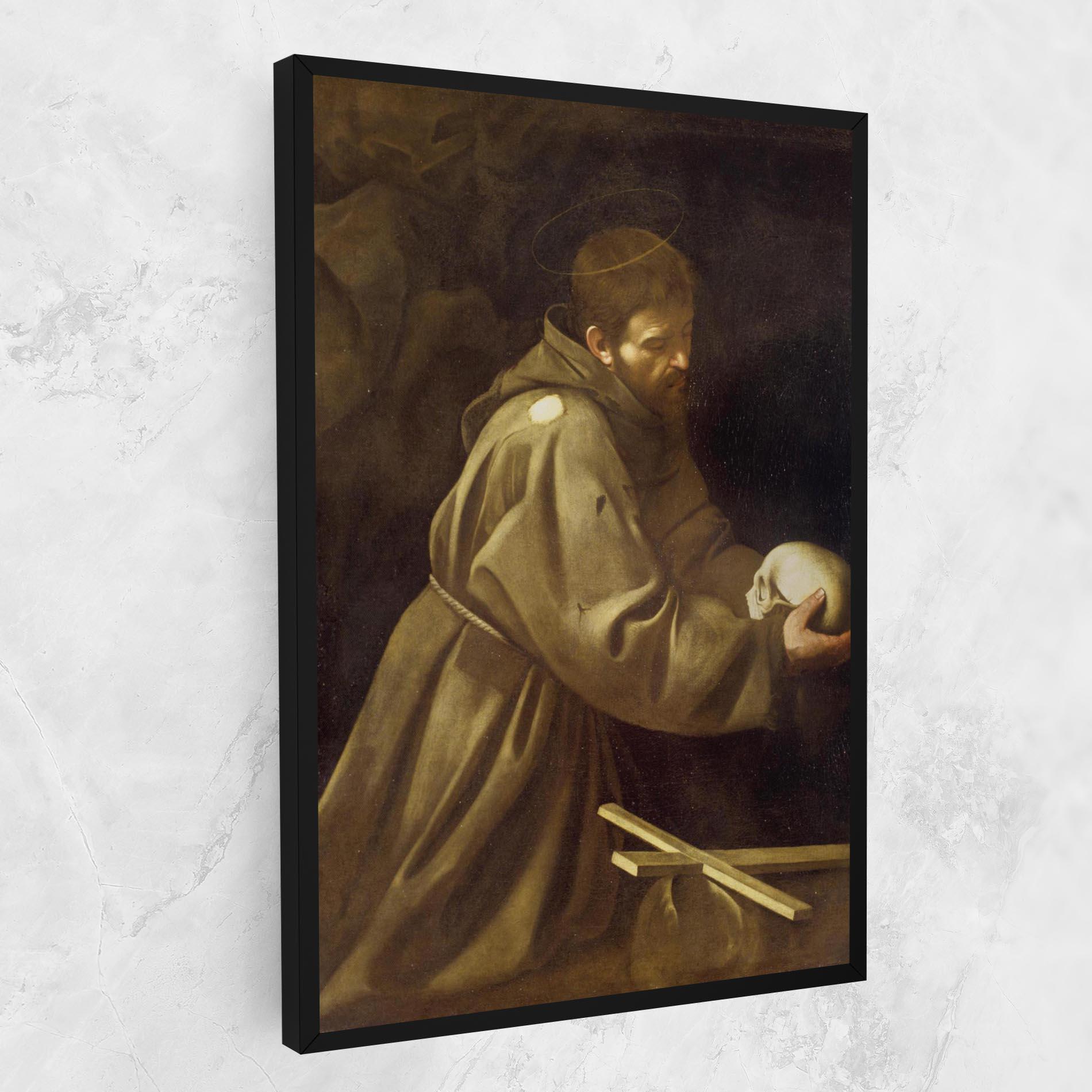Obraz na Płótnie Caravaggio Francis Prayer mockup 1