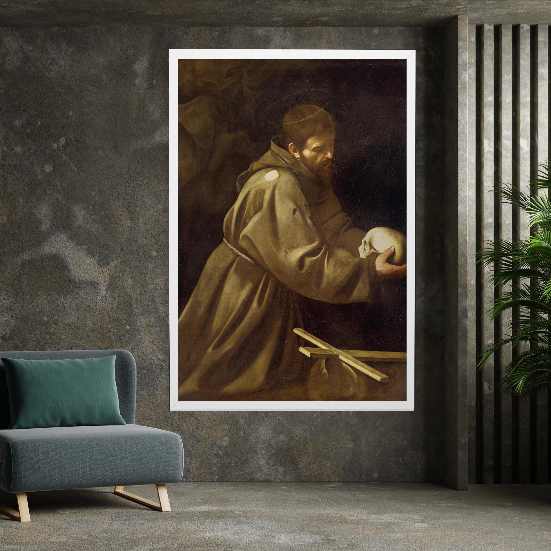 Obraz na Płótnie Caravaggio Francis Prayer mockup 7