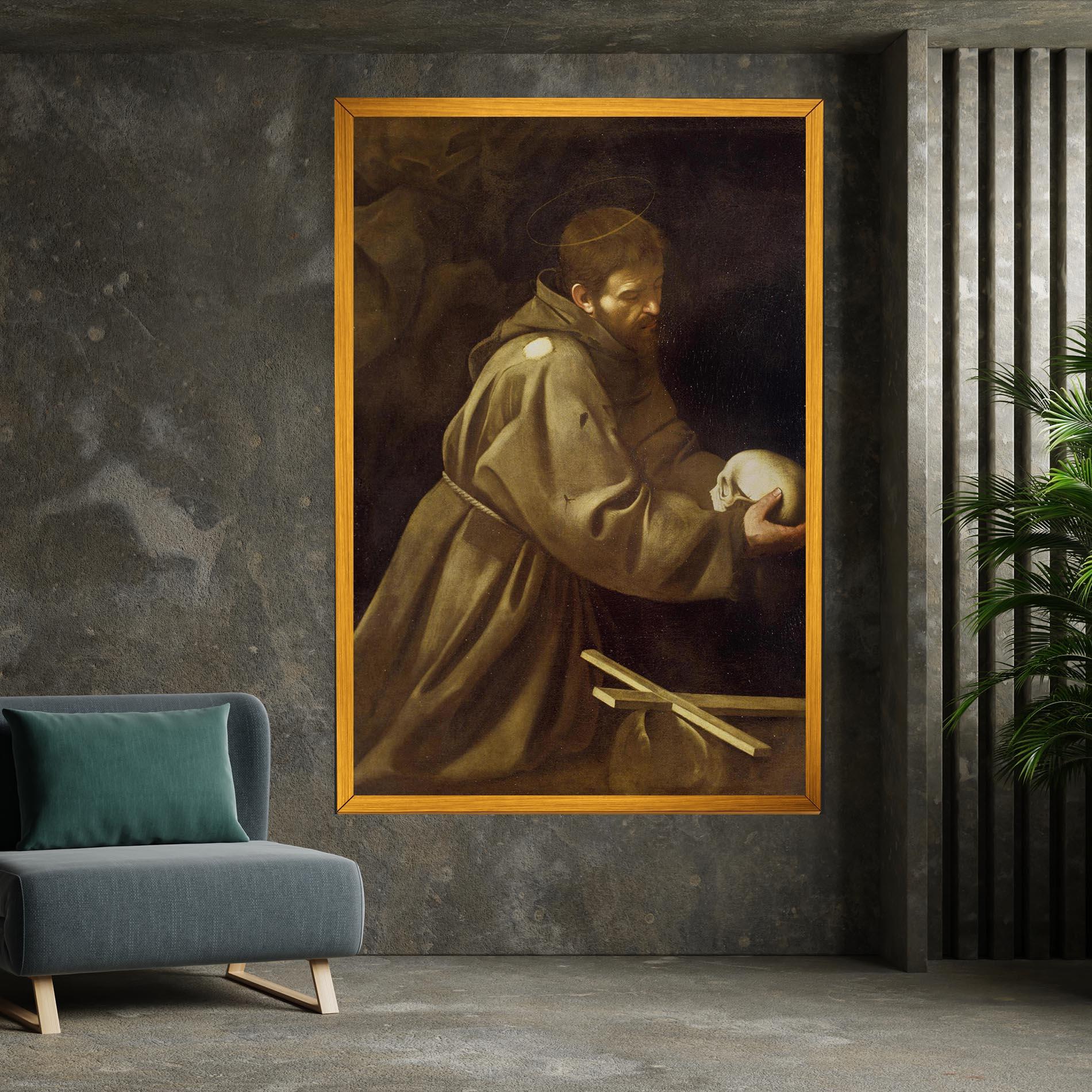 Obraz na Płótnie Caravaggio Francis Prayer mockup 7