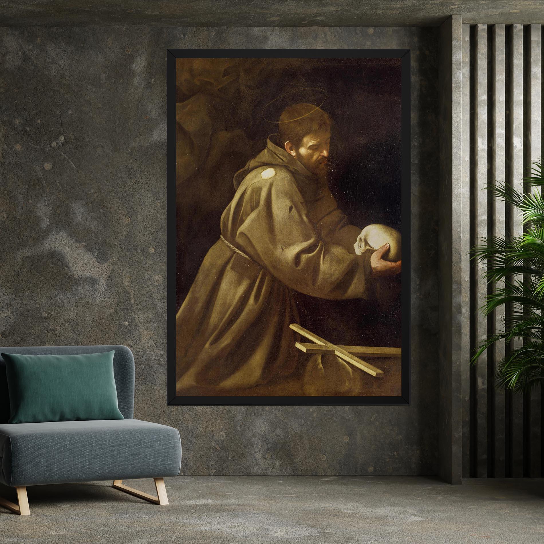 Obraz na Płótnie Caravaggio Francis Prayer mockup 7