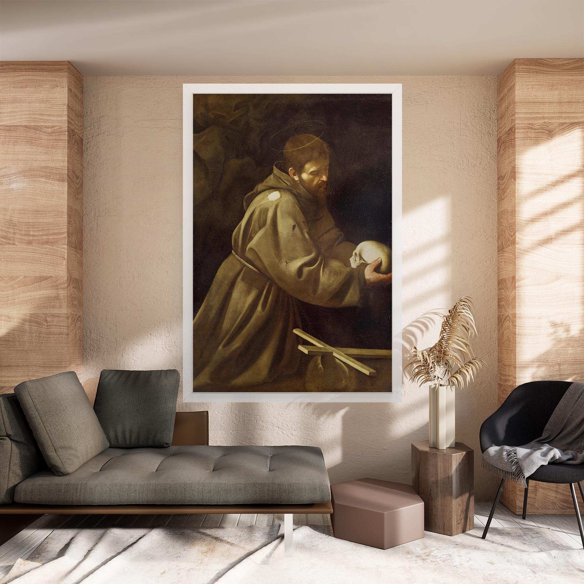 Obraz na Płótnie Caravaggio Francis Prayer mockup 8