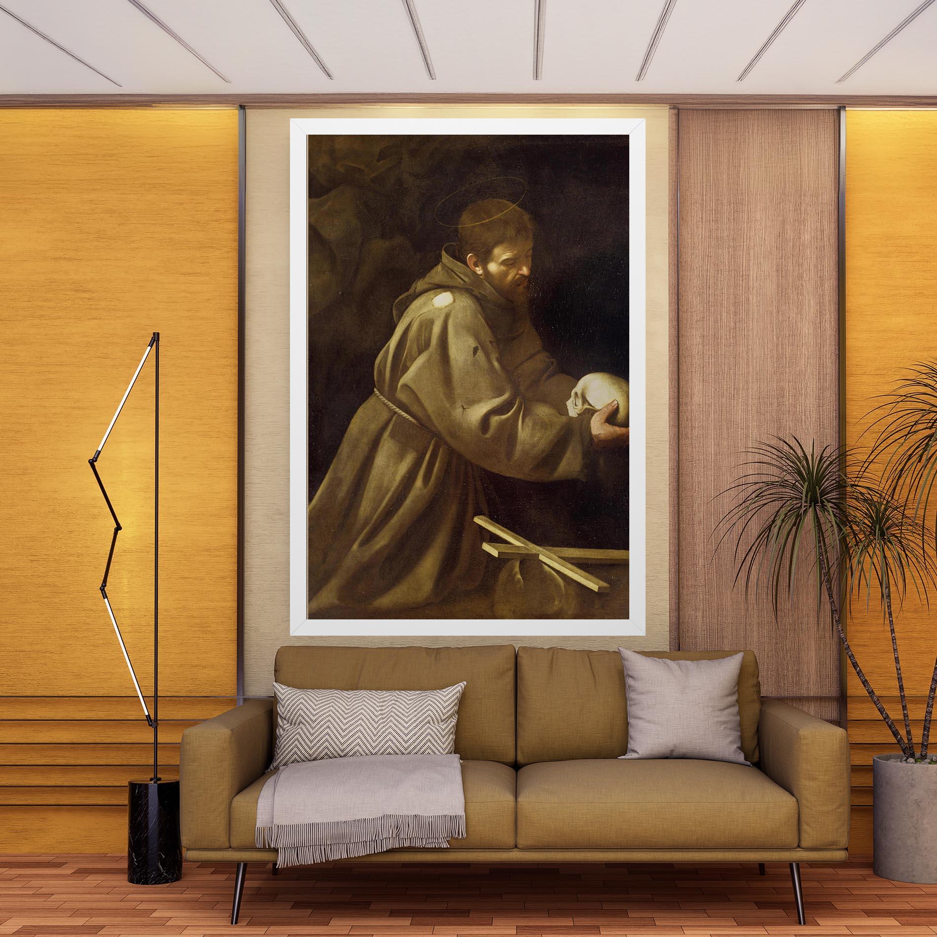 Obraz na Płótnie Caravaggio Francis Prayer mockup 9