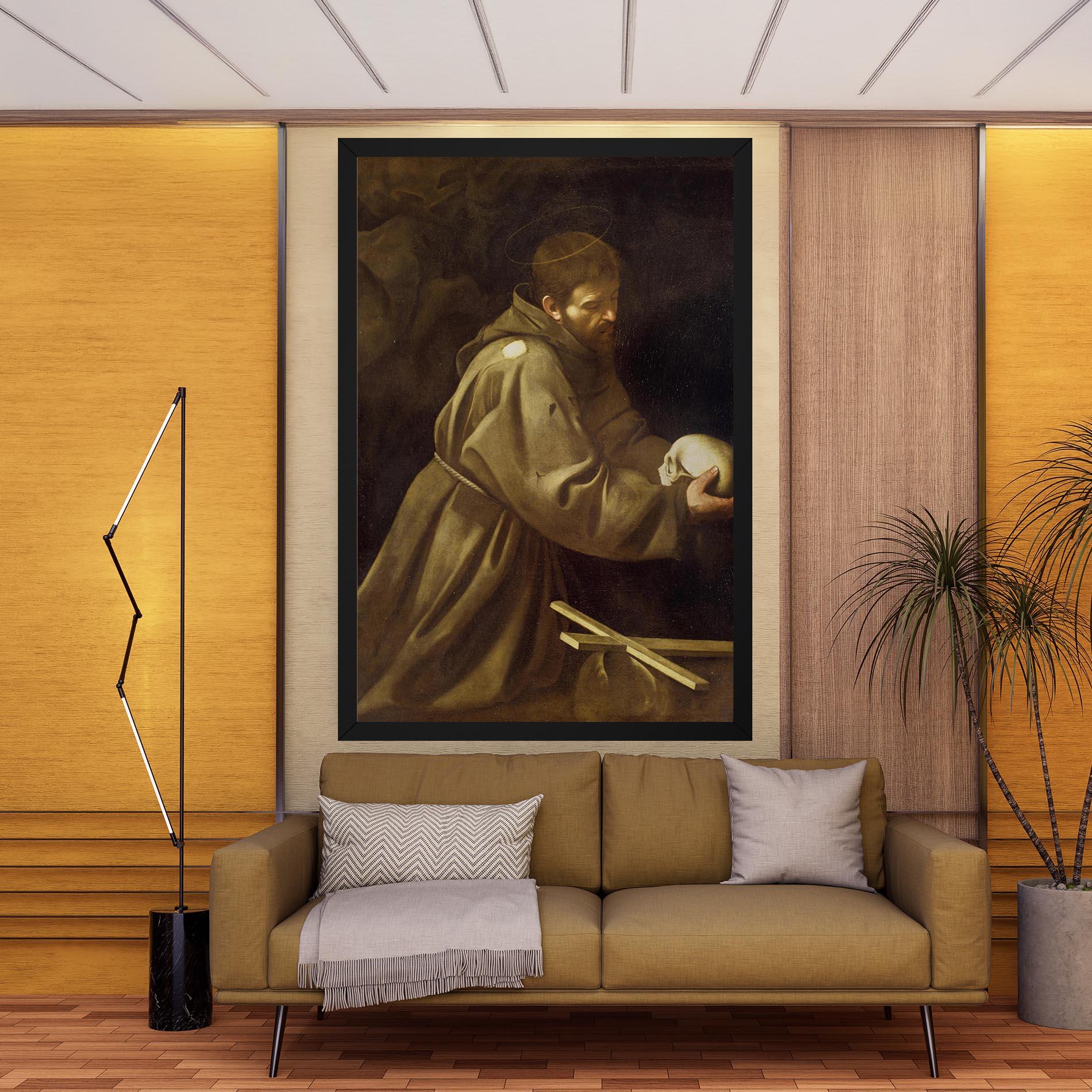 Obraz na Płótnie Caravaggio Francis Prayer mockup 9
