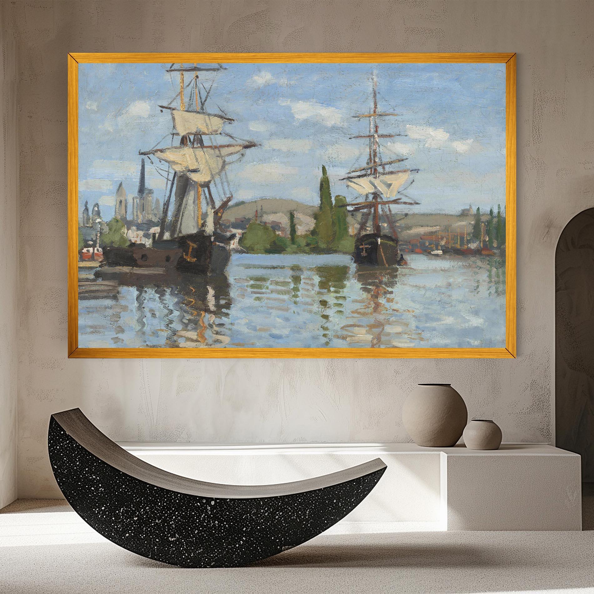 Obraz na Płótnie Ships At Rouen mockup 8