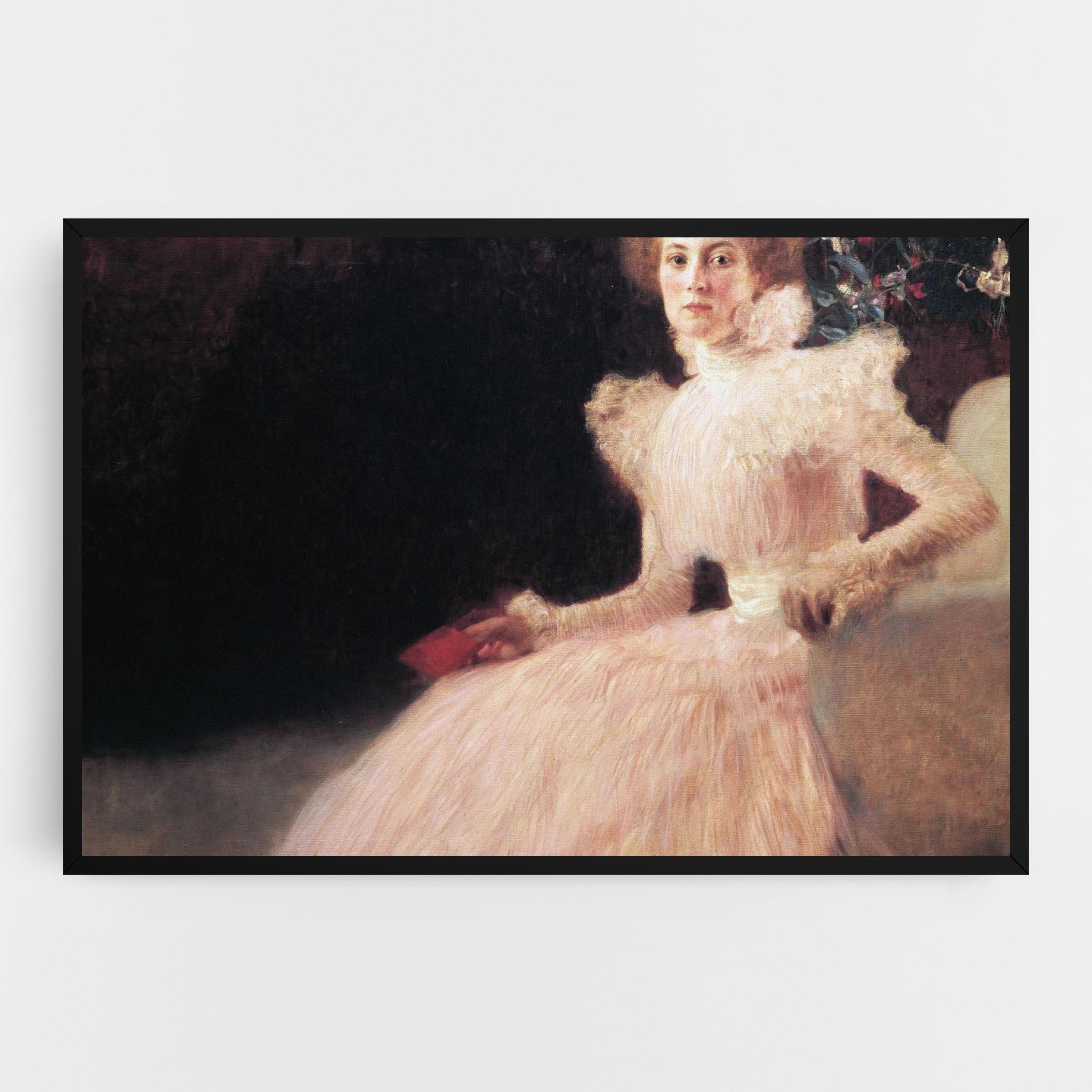 Obraz na Płótnie Gustav Klimt Pink Dress mockup 0