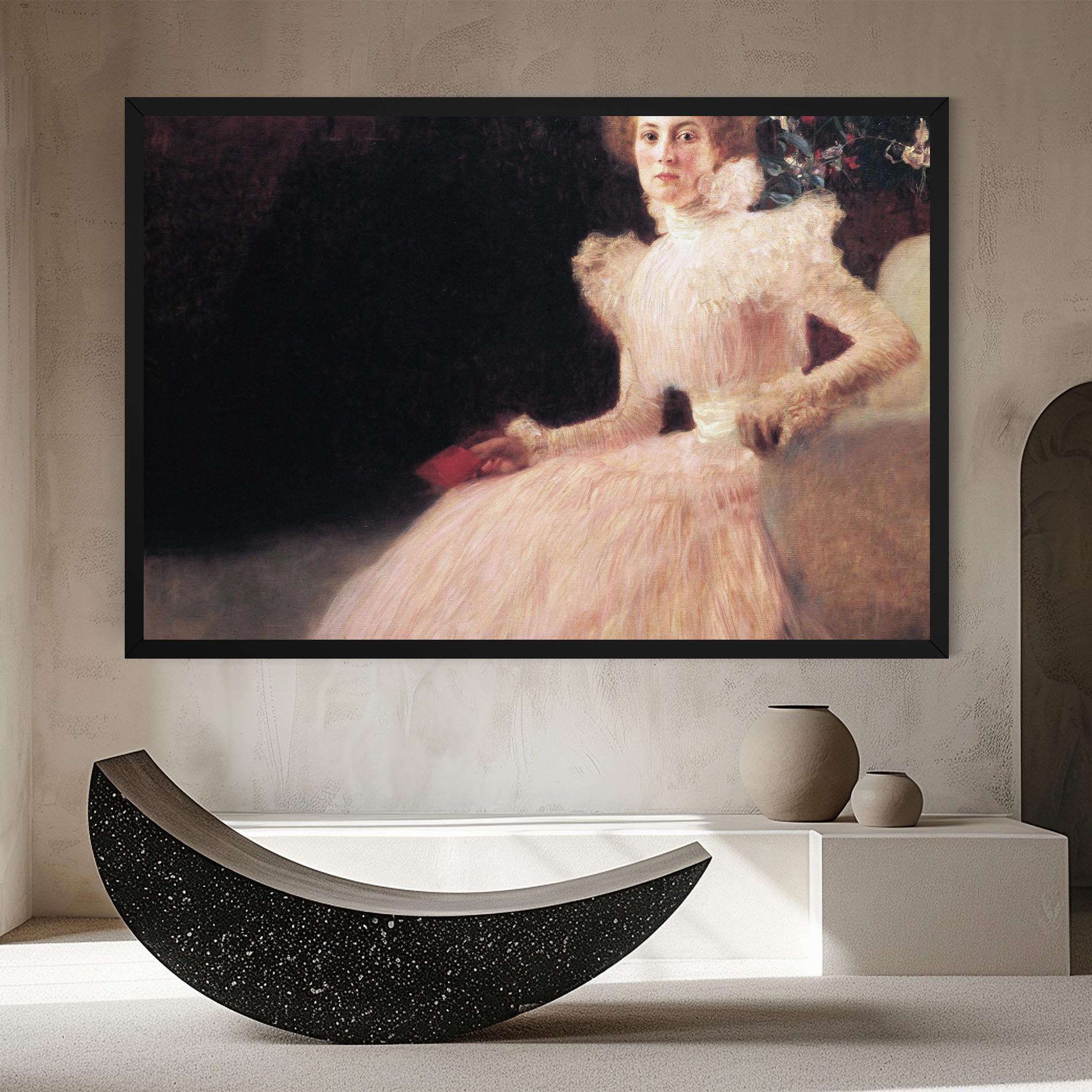 Obraz na Płótnie Gustav Klimt Pink Dress mockup 8