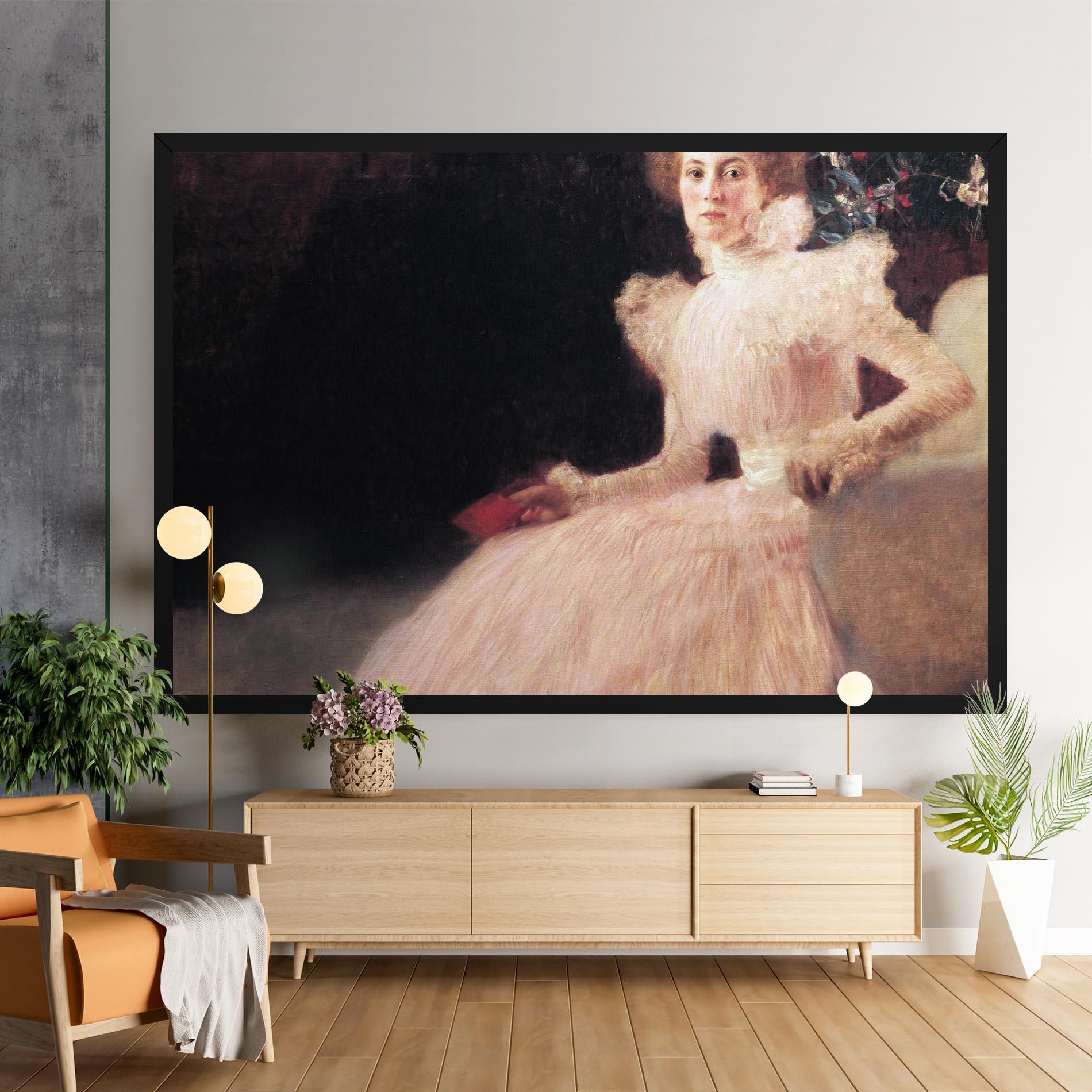 Obraz na Płótnie Gustav Klimt Pink Dress mockup 9