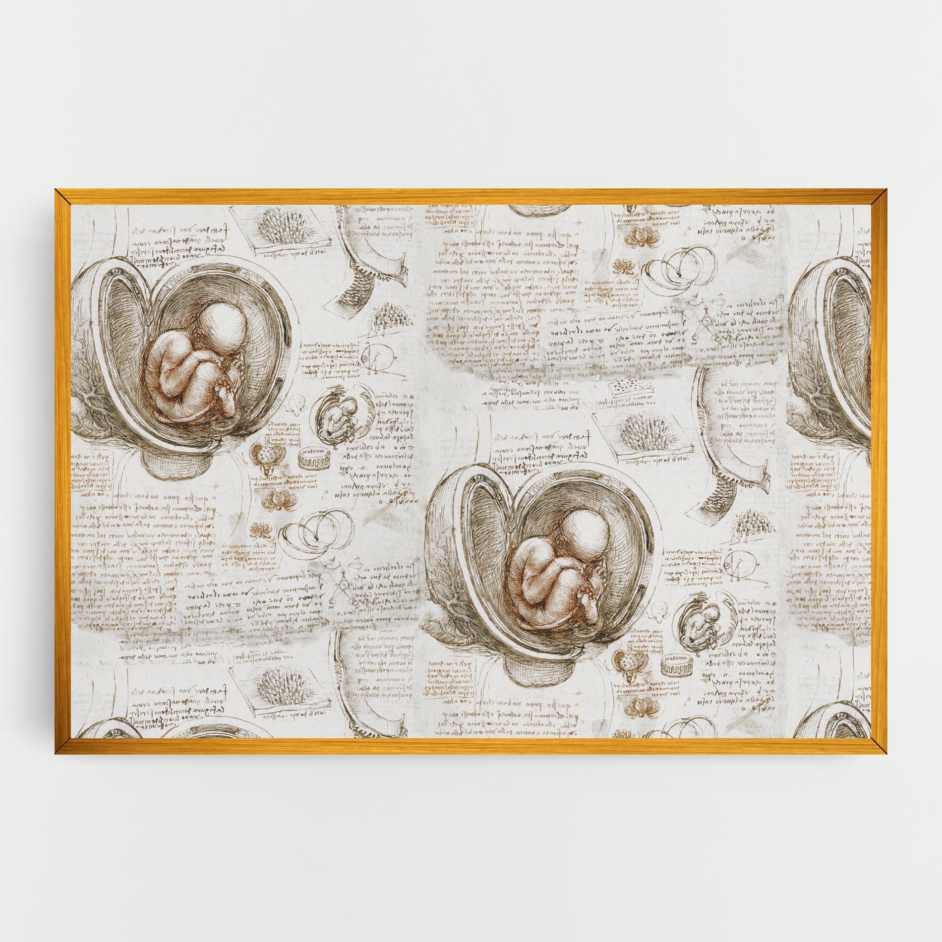 Obraz na Płótnie Leonardo Studies Of The Foetus mockup 0