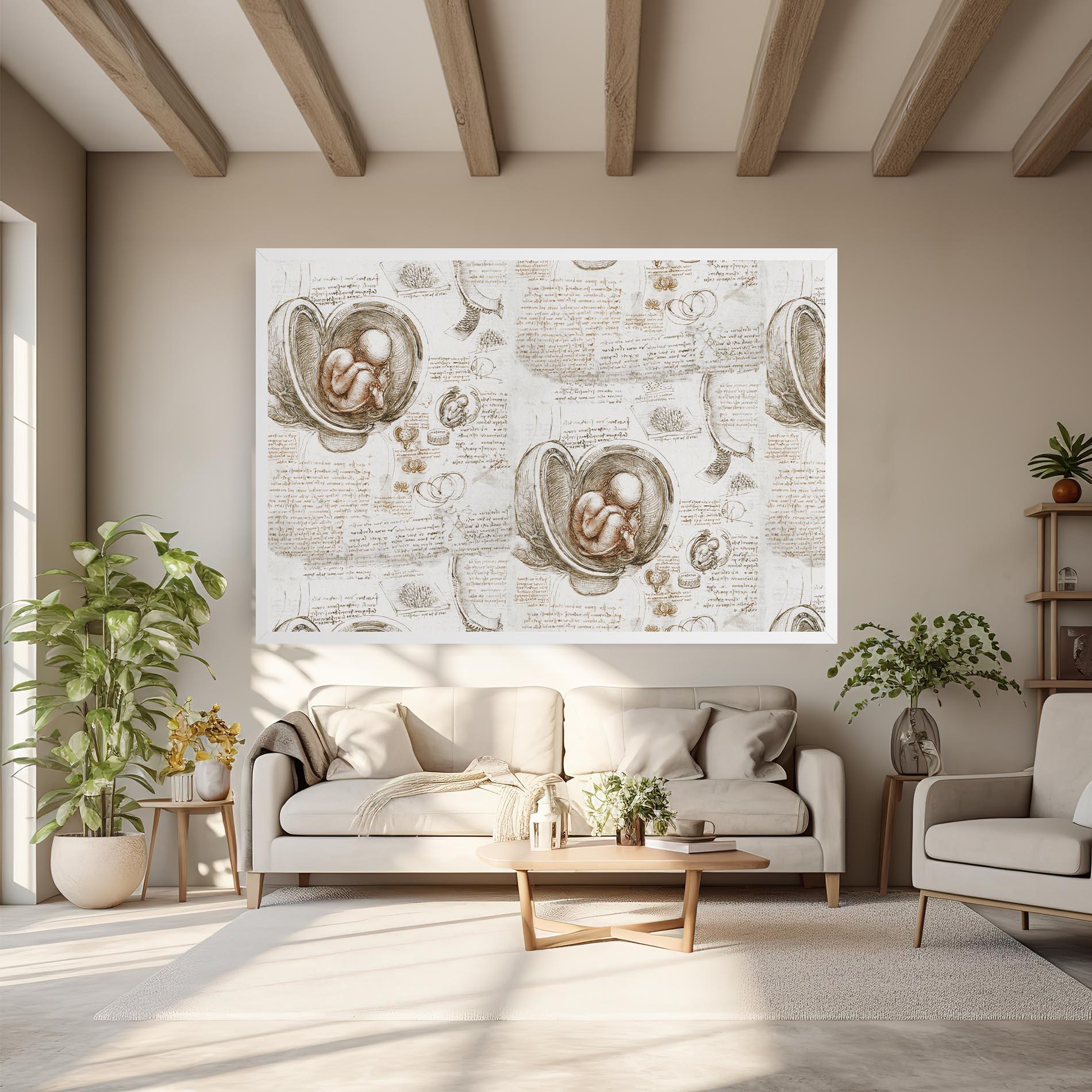 Obraz na Płótnie Leonardo Studies Of The Foetus mockup 6