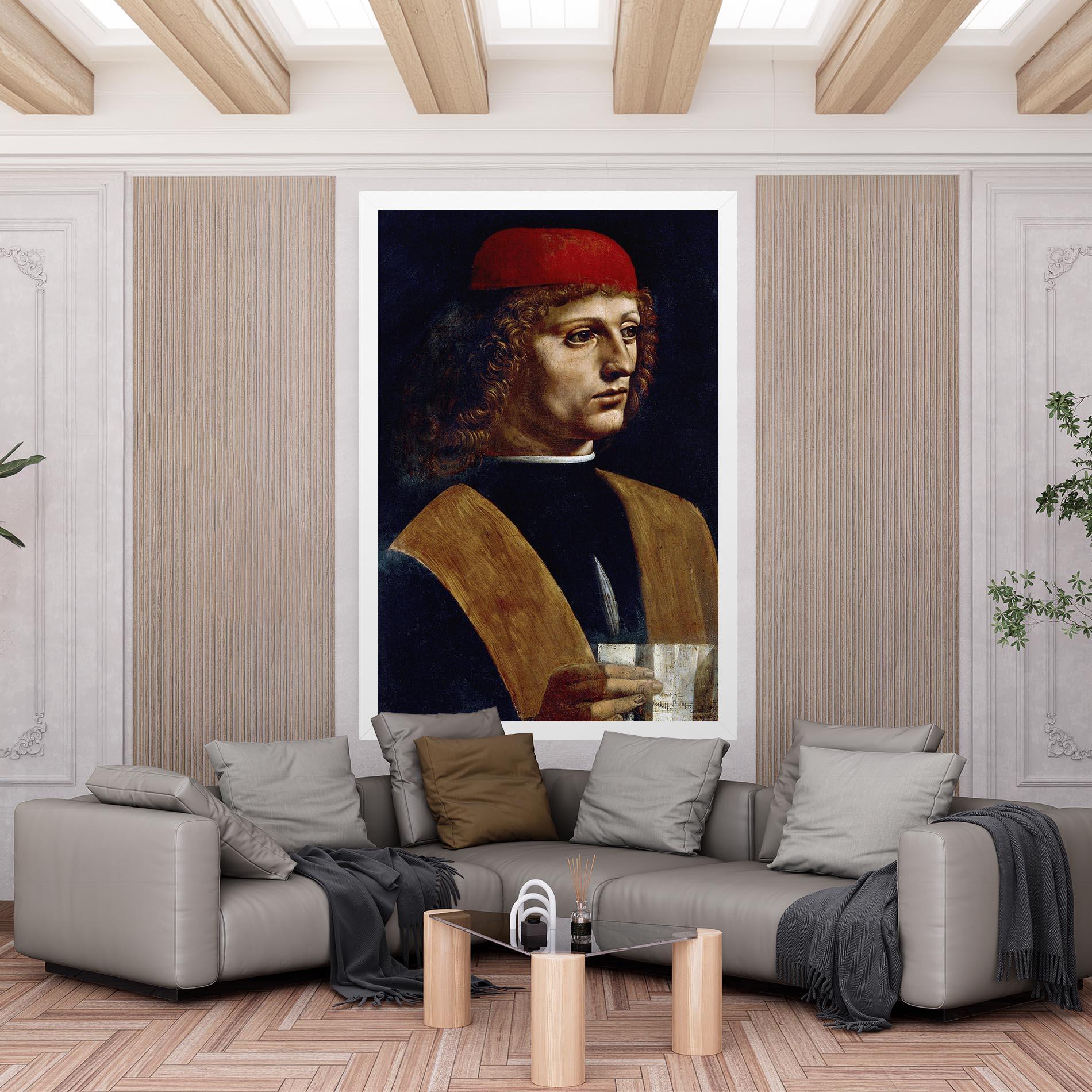 Obraz na Płótnie Leonardo Da Vinci's The Portrait Of A Musician mockup 6