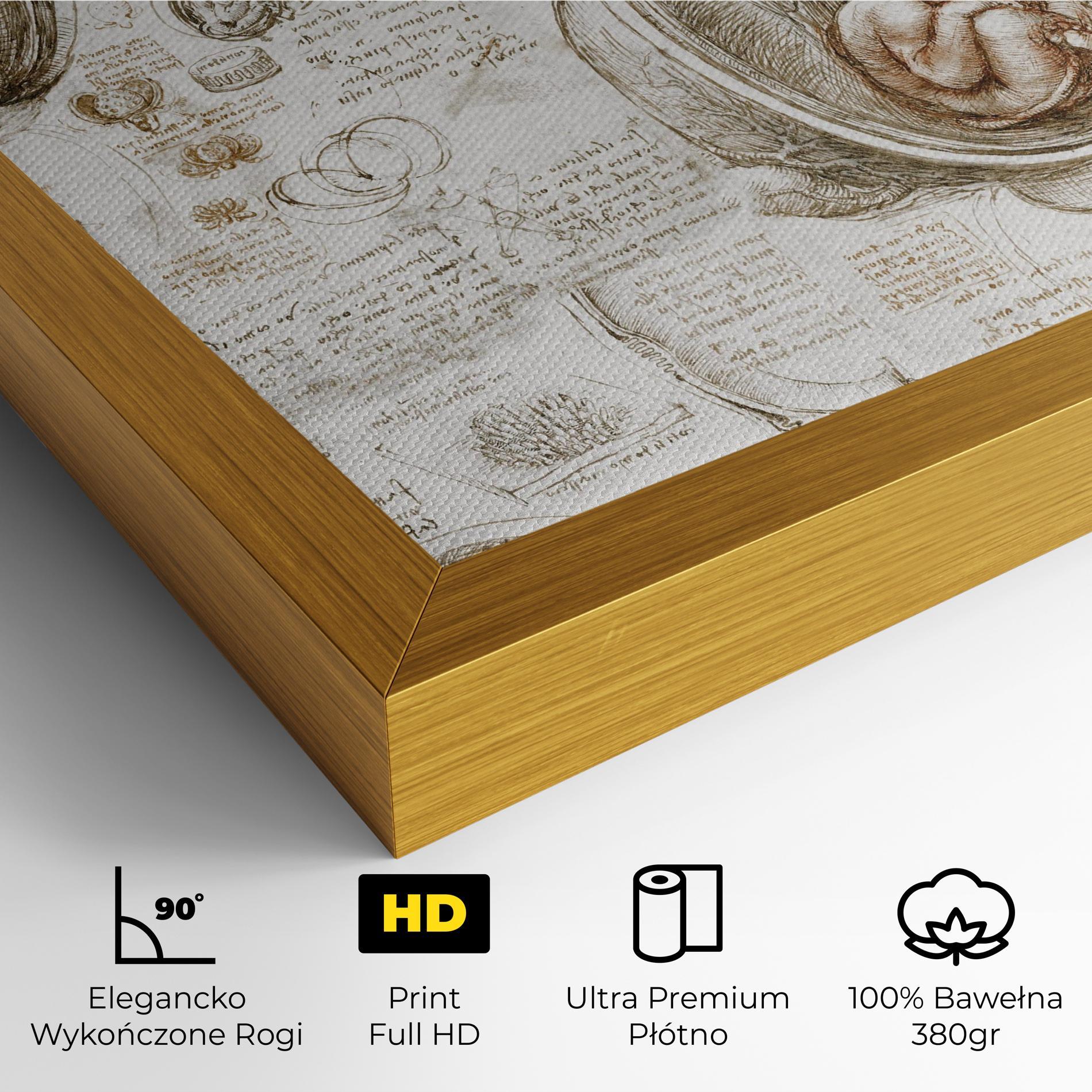 Obraz na Płótnie Leonardo Studies Of The Foetus mockup 4