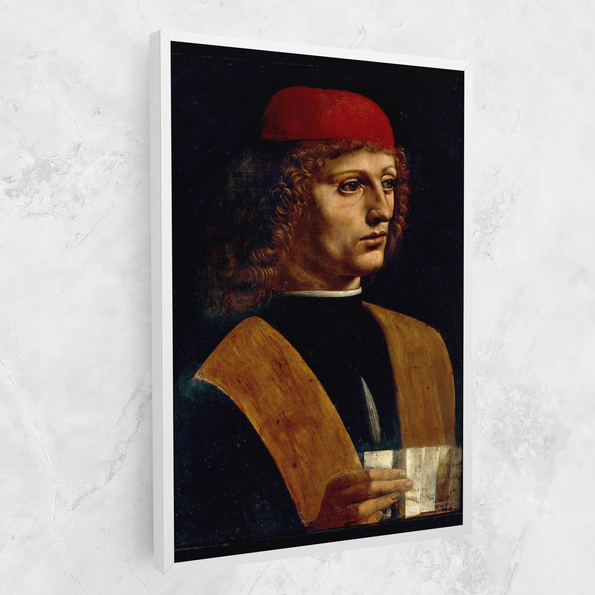 Obraz na Płótnie Leonardo Da Vinci Portrait Of A Musician Pinacoteca Ambrosiana mockup 1