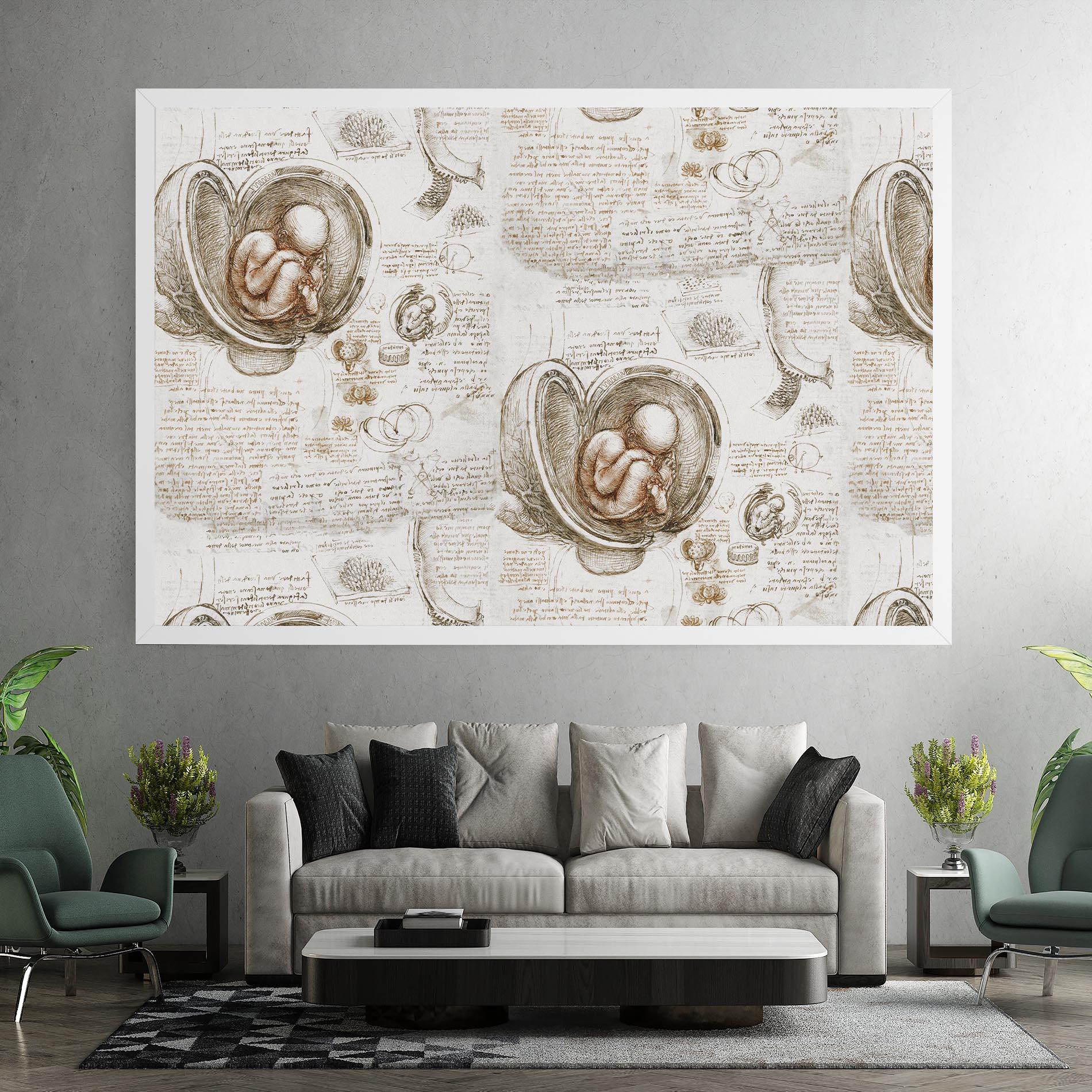 Obraz na Płótnie Leonardo Studies Of The Foetus mockup 7