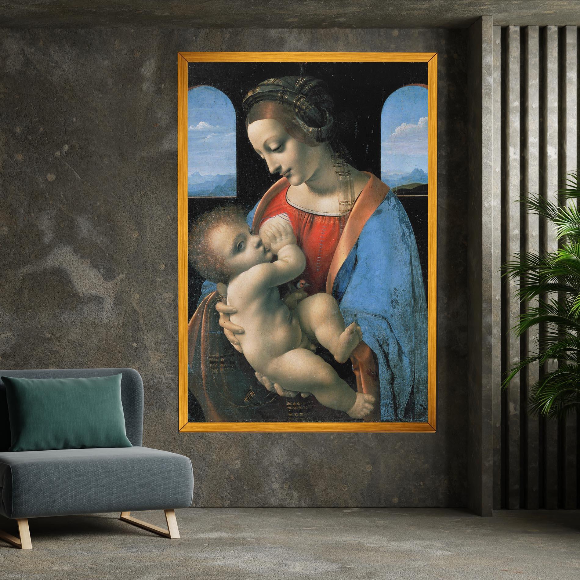 Obraz na Płótnie Leonardo Da Vinci Attributed Madonna Litta mockup 7