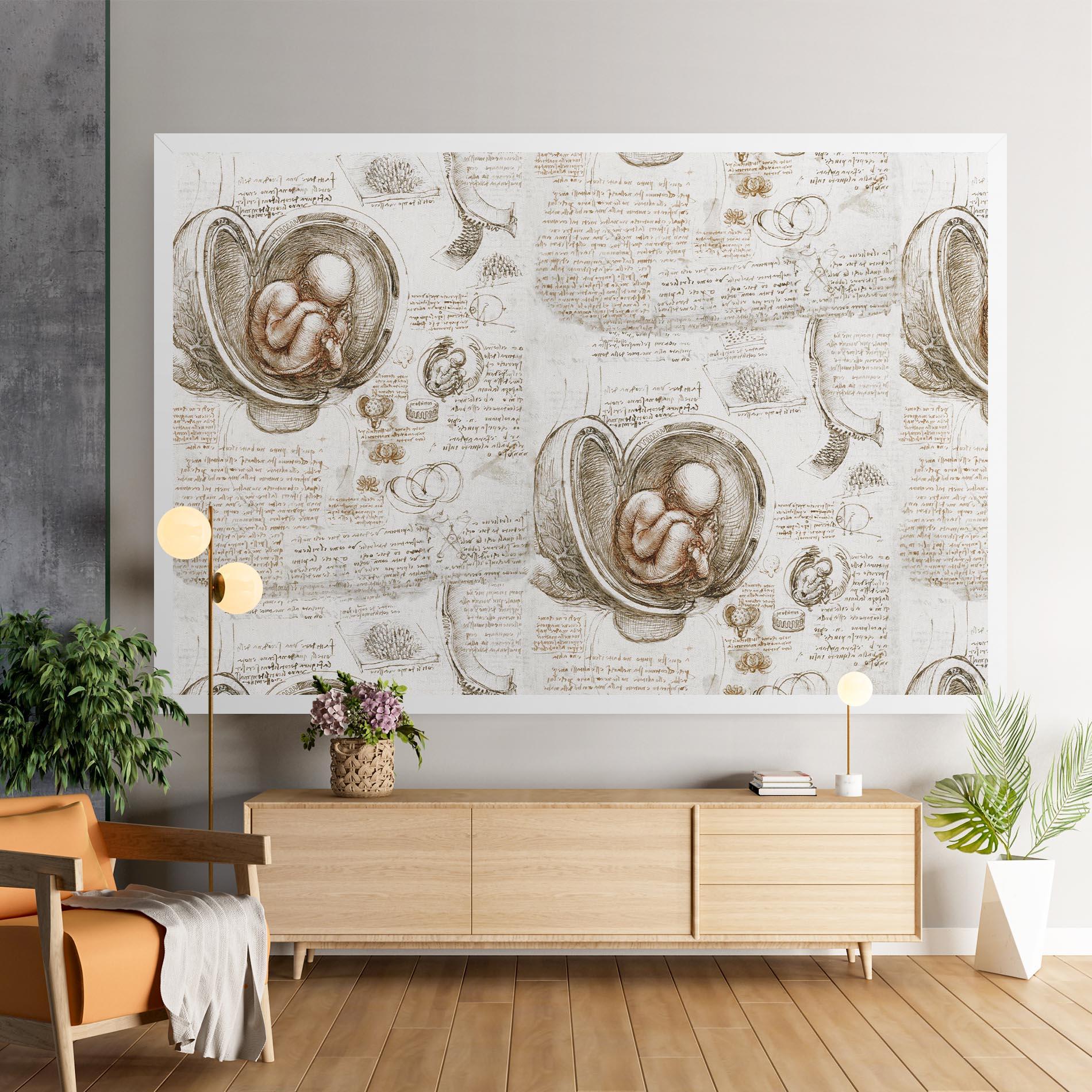 Obraz na Płótnie Leonardo Studies Of The Foetus mockup 9