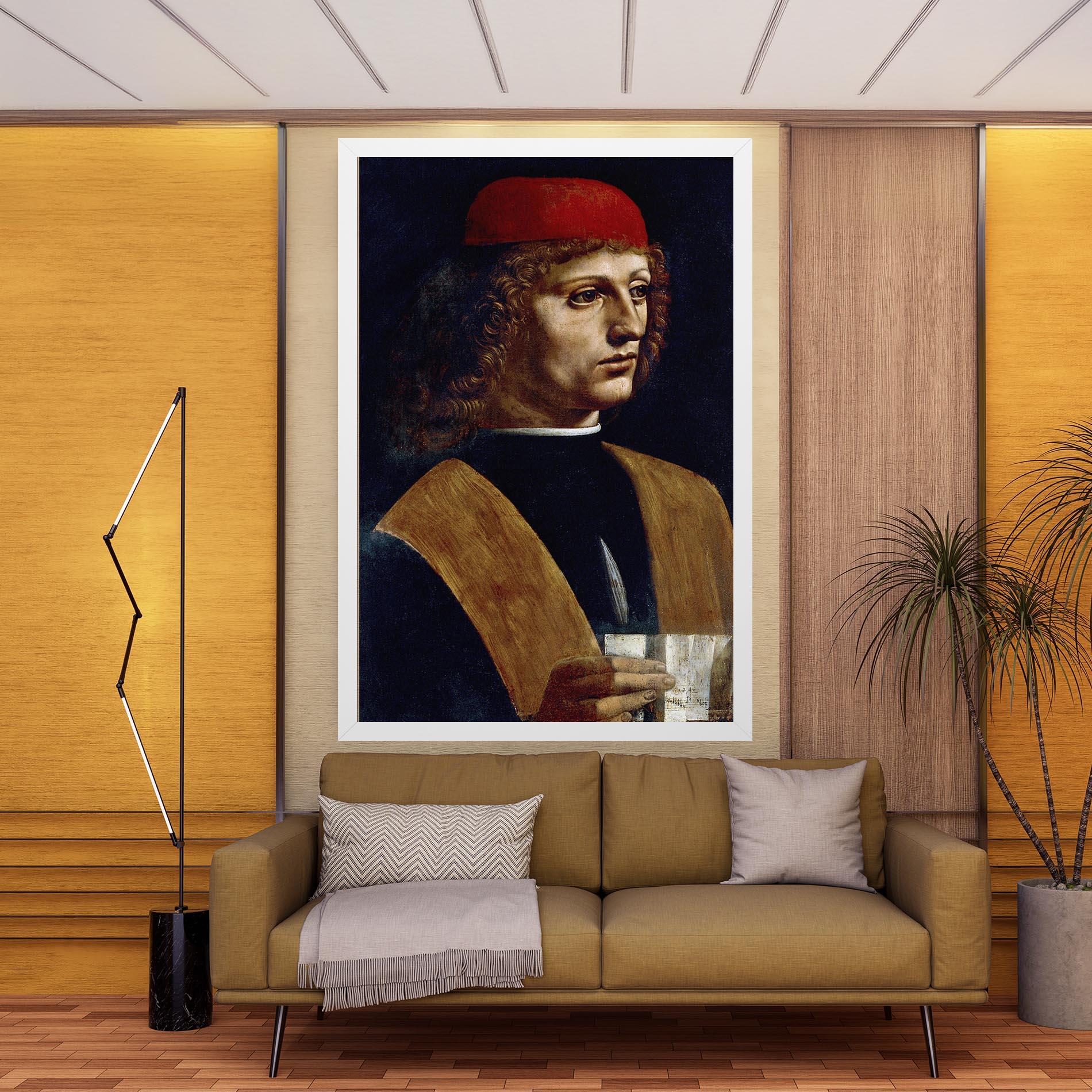 Obraz na Płótnie Leonardo Da Vinci's The Portrait Of A Musician mockup 9
