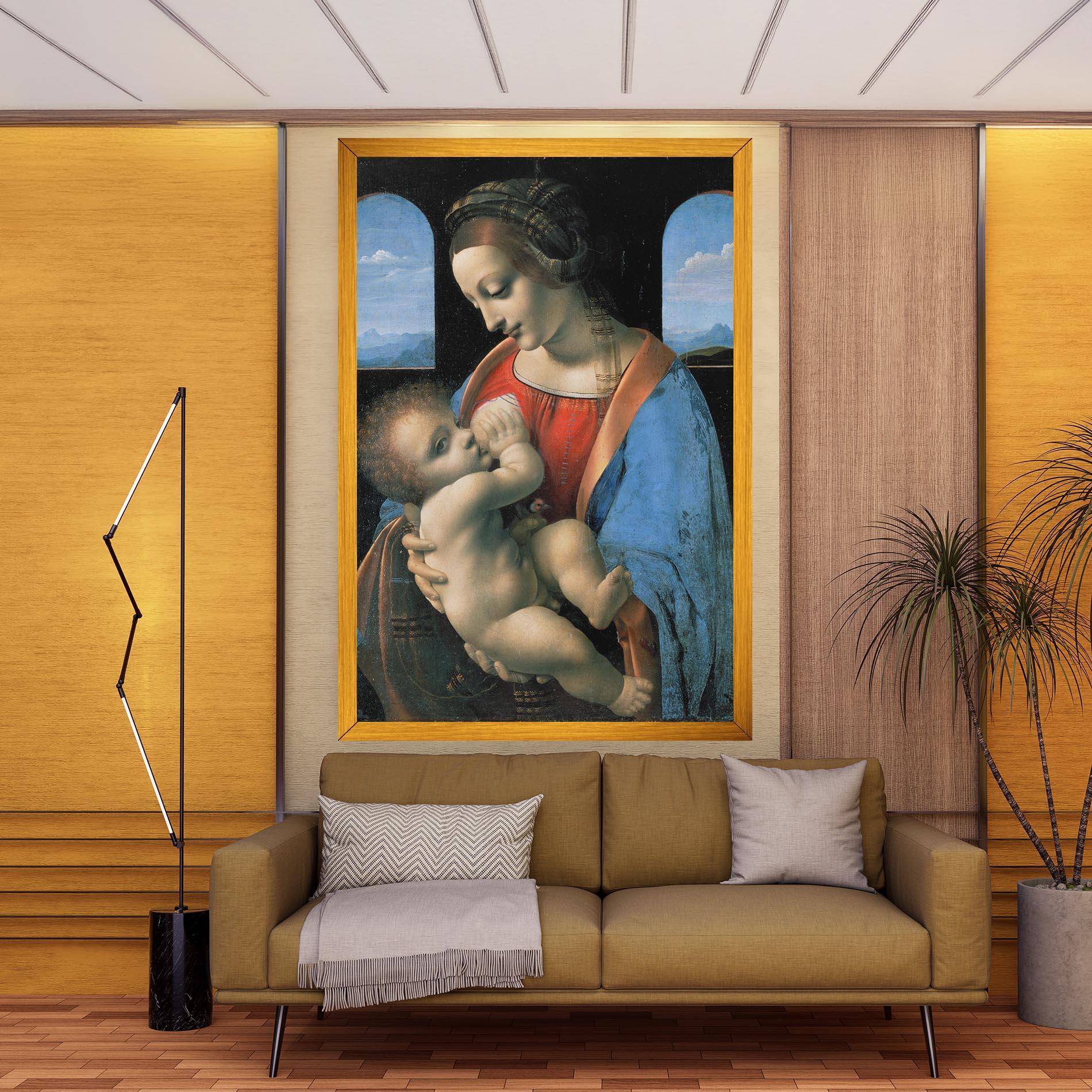 Obraz na Płótnie Leonardo Da Vinci Attributed Madonna Litta mockup 9