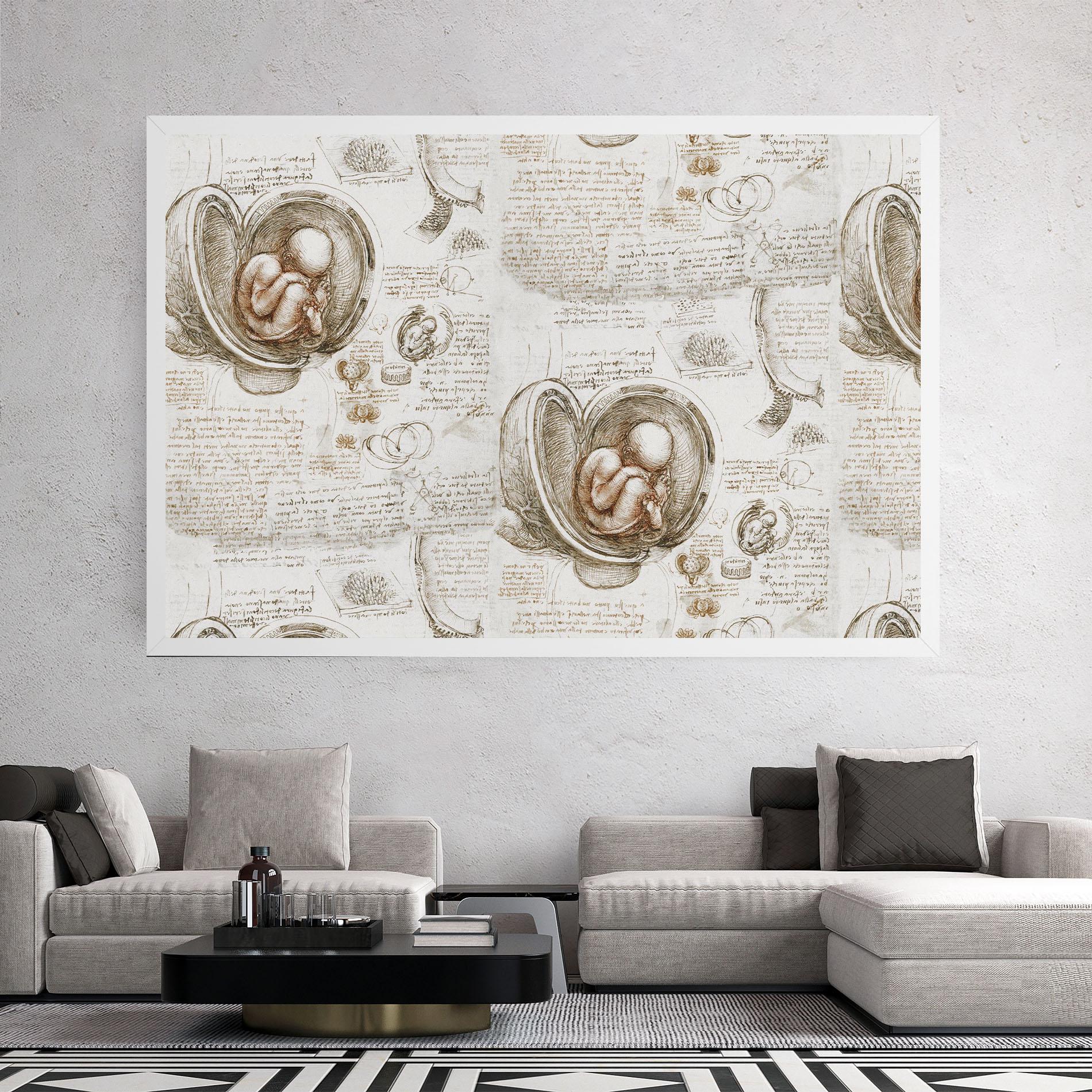 Obraz na Płótnie Leonardo Studies Of The Foetus mockup 2