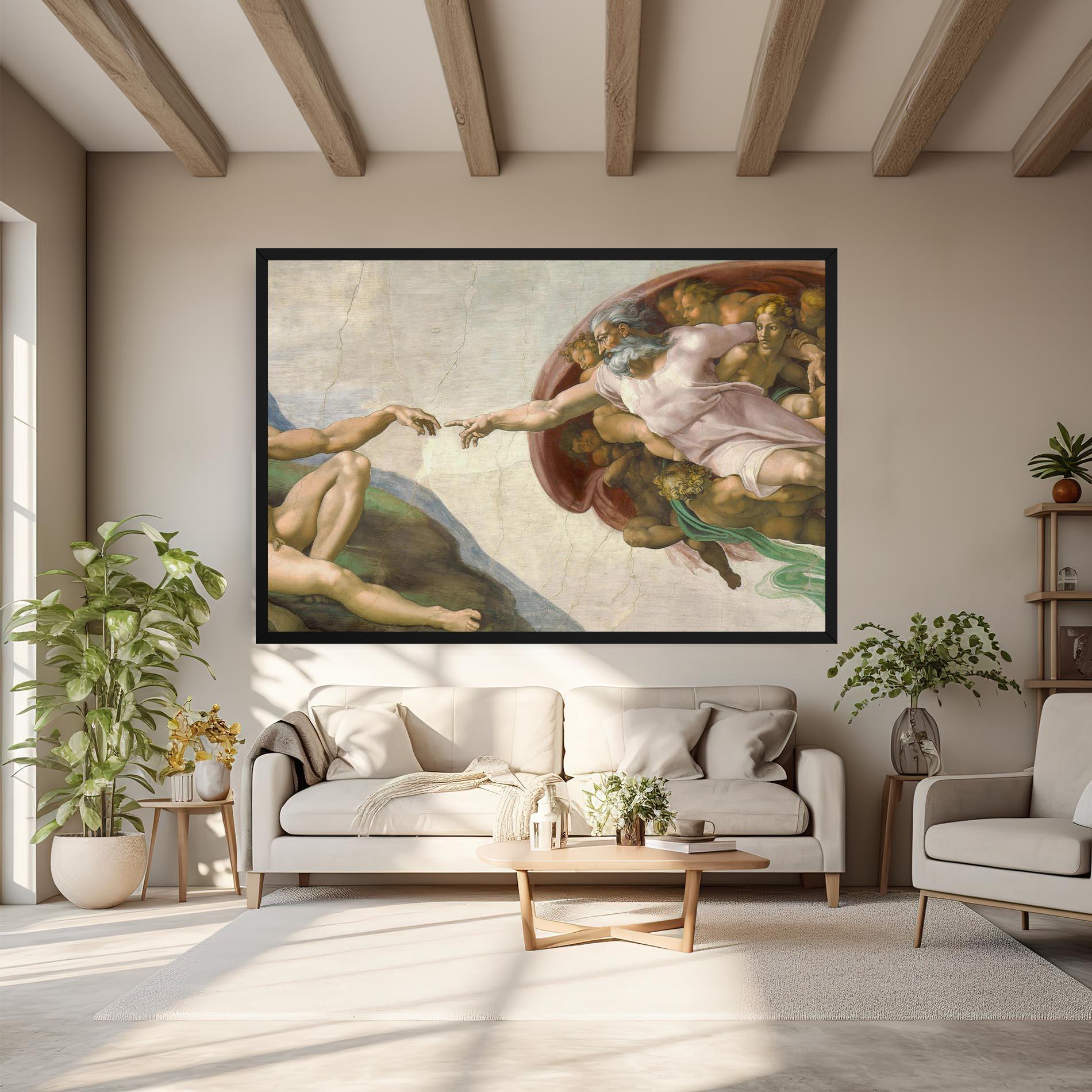 Obraz na Płótnie The Creation Of Adam mockup 6