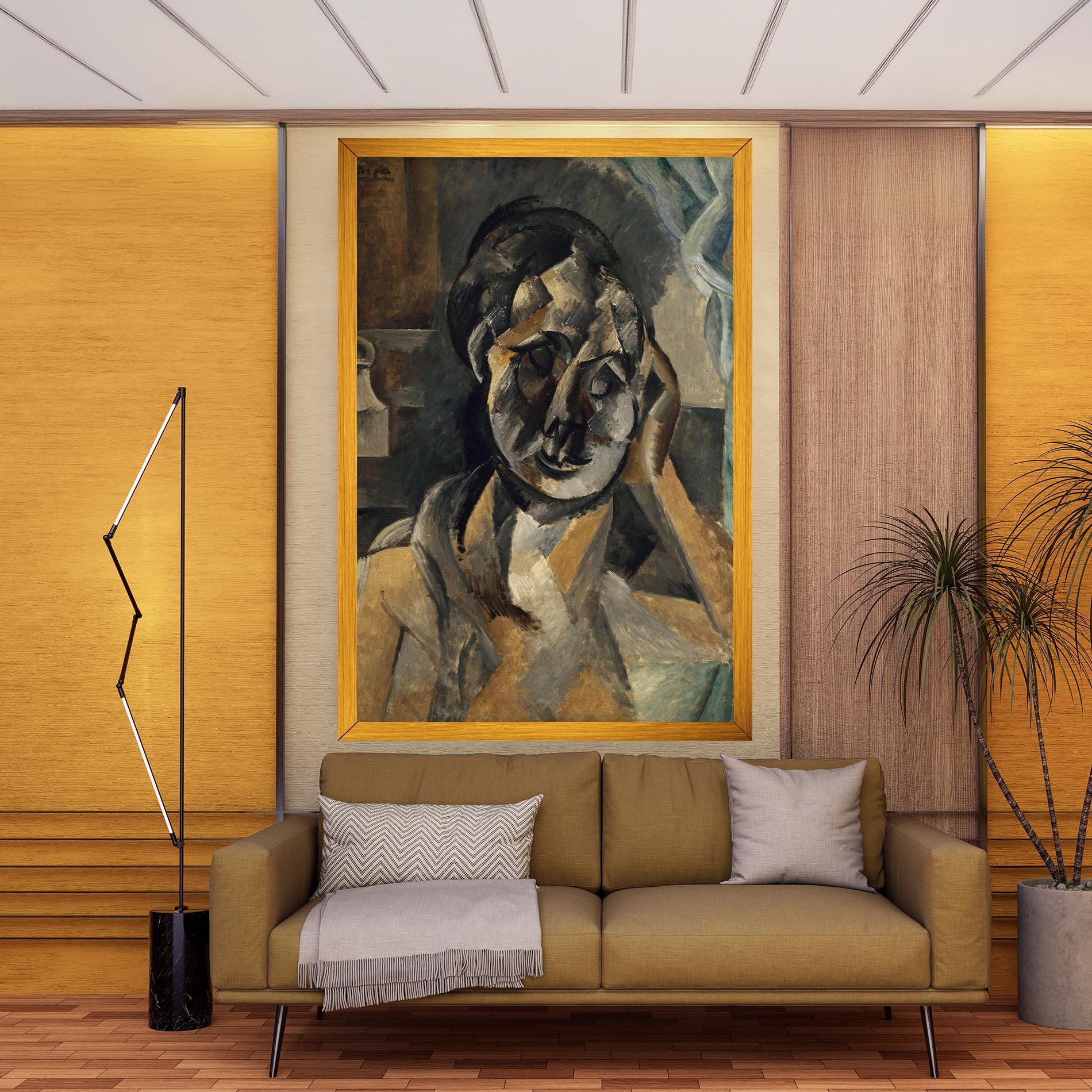 Obraz na Płótnie Woman With Mustard mockup 9