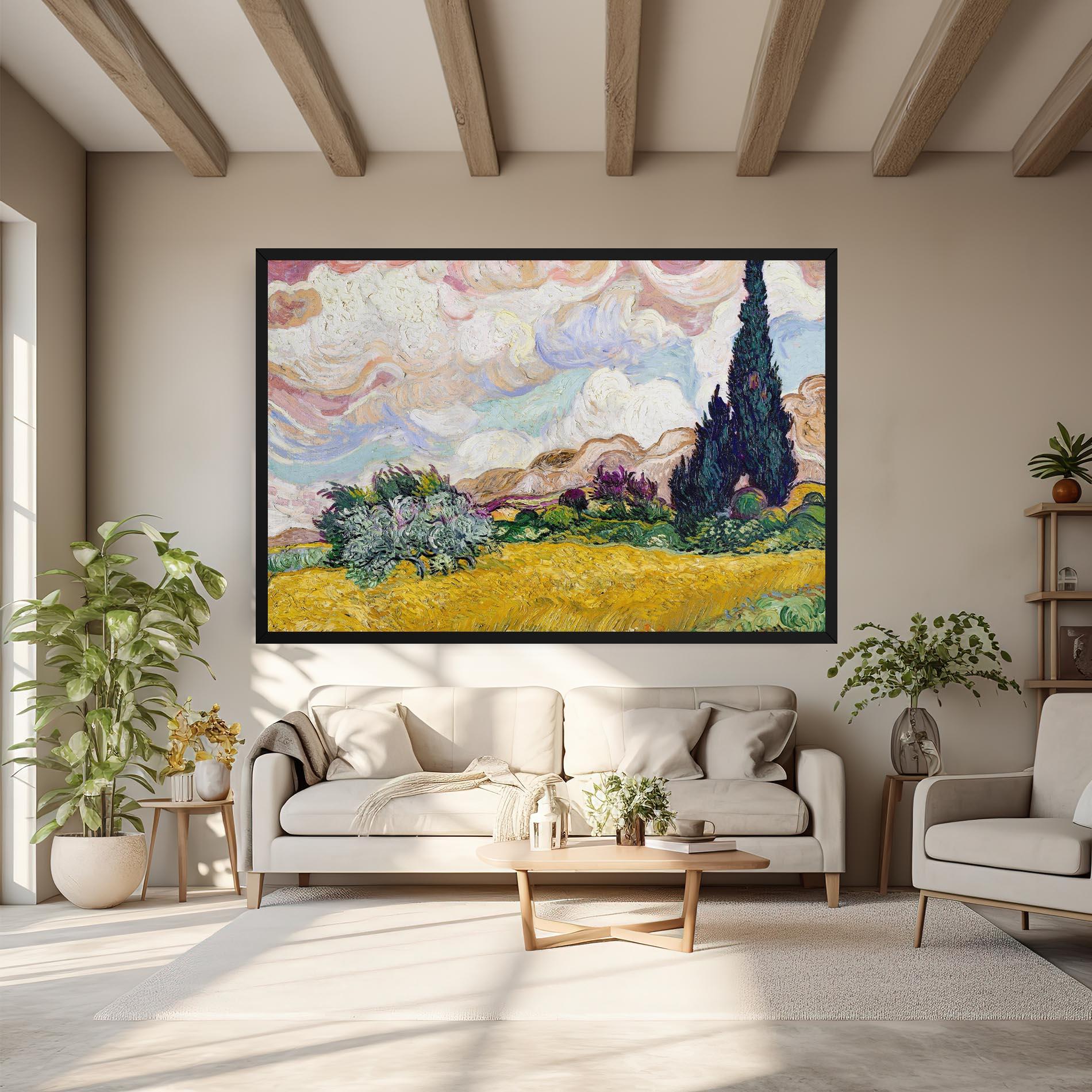 Obraz na Płótnie Pastel Wheat Field mockup 6