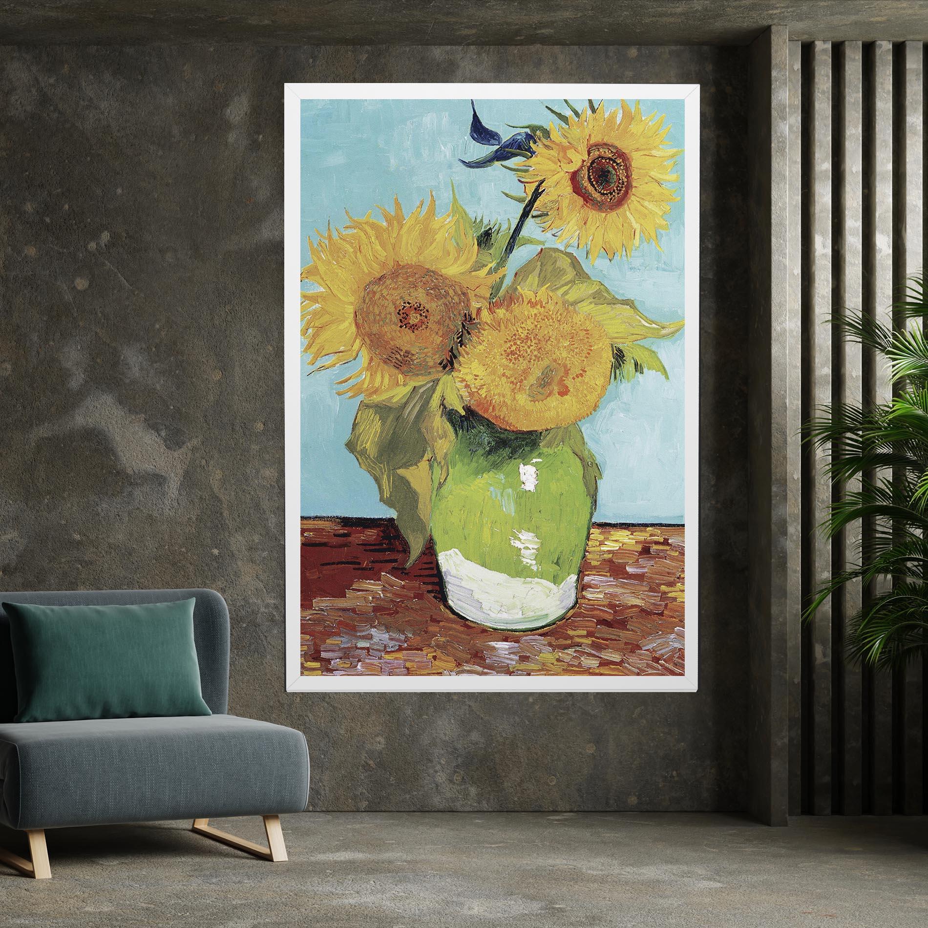 Obraz na Płótnie Three Sunflowers mockup 7
