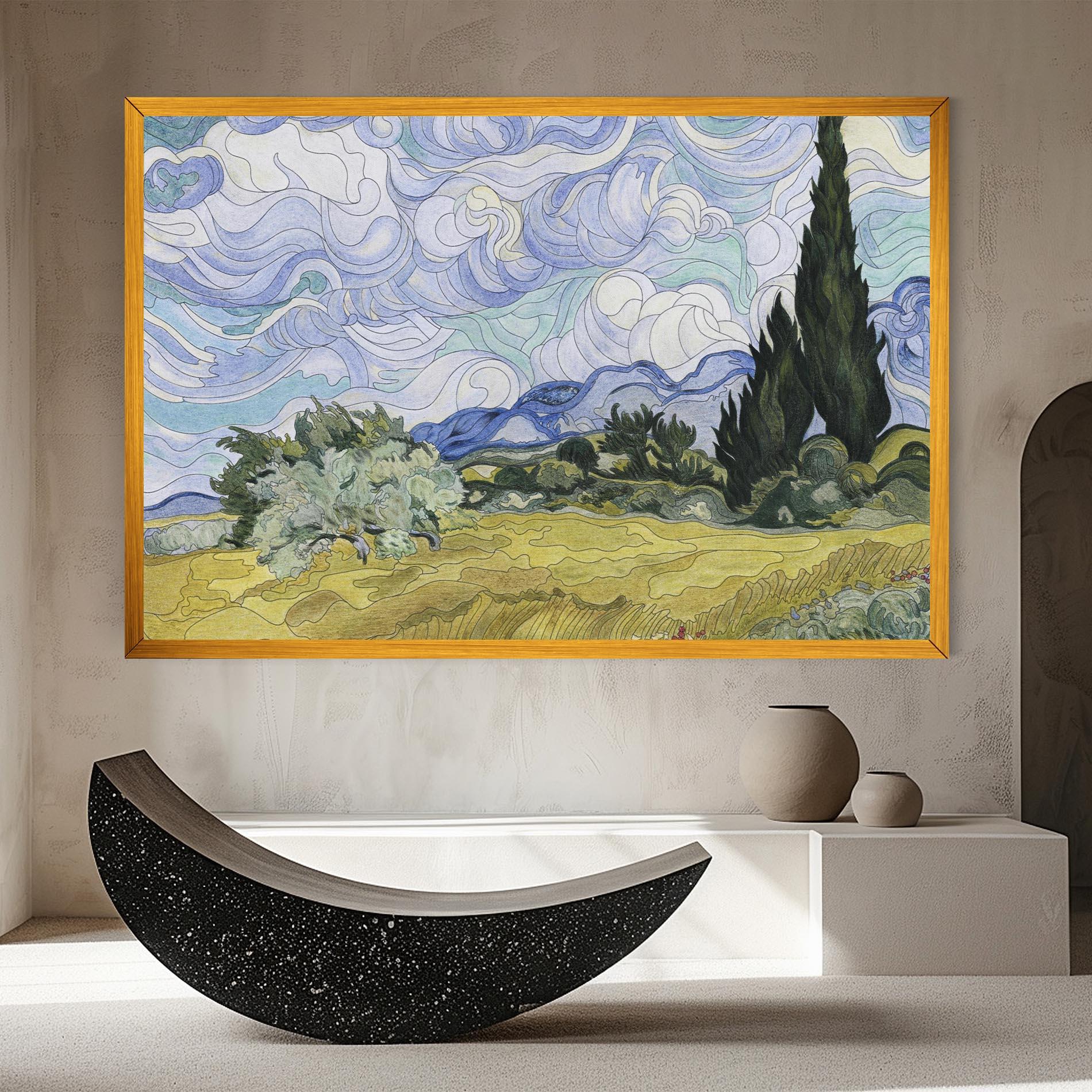 Obraz na Płótnie Wheat Field Cypresses mockup 8