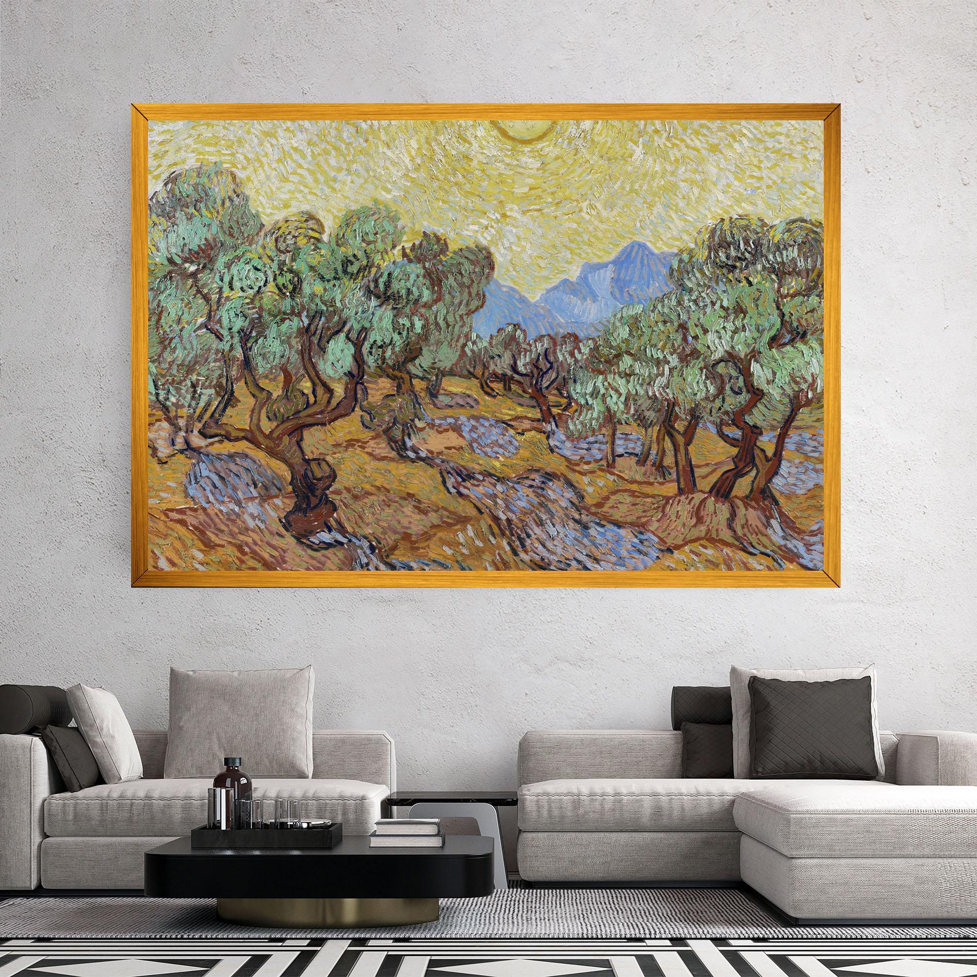 Obraz na Płótnie Gogh Olive Trees mockup 2