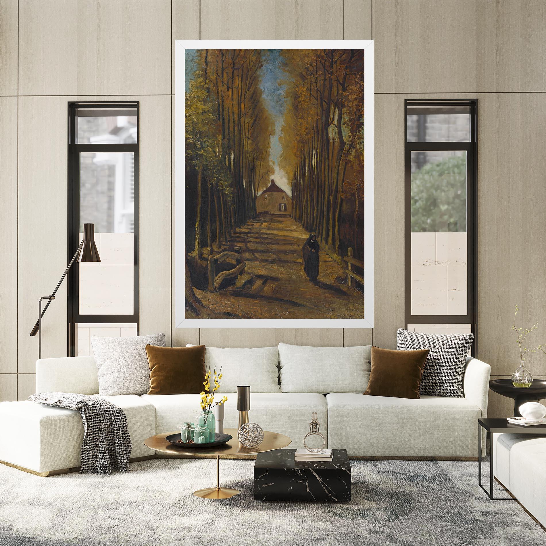 Obraz na Płótnie Avenue Of Poplars Autumn mockup 2