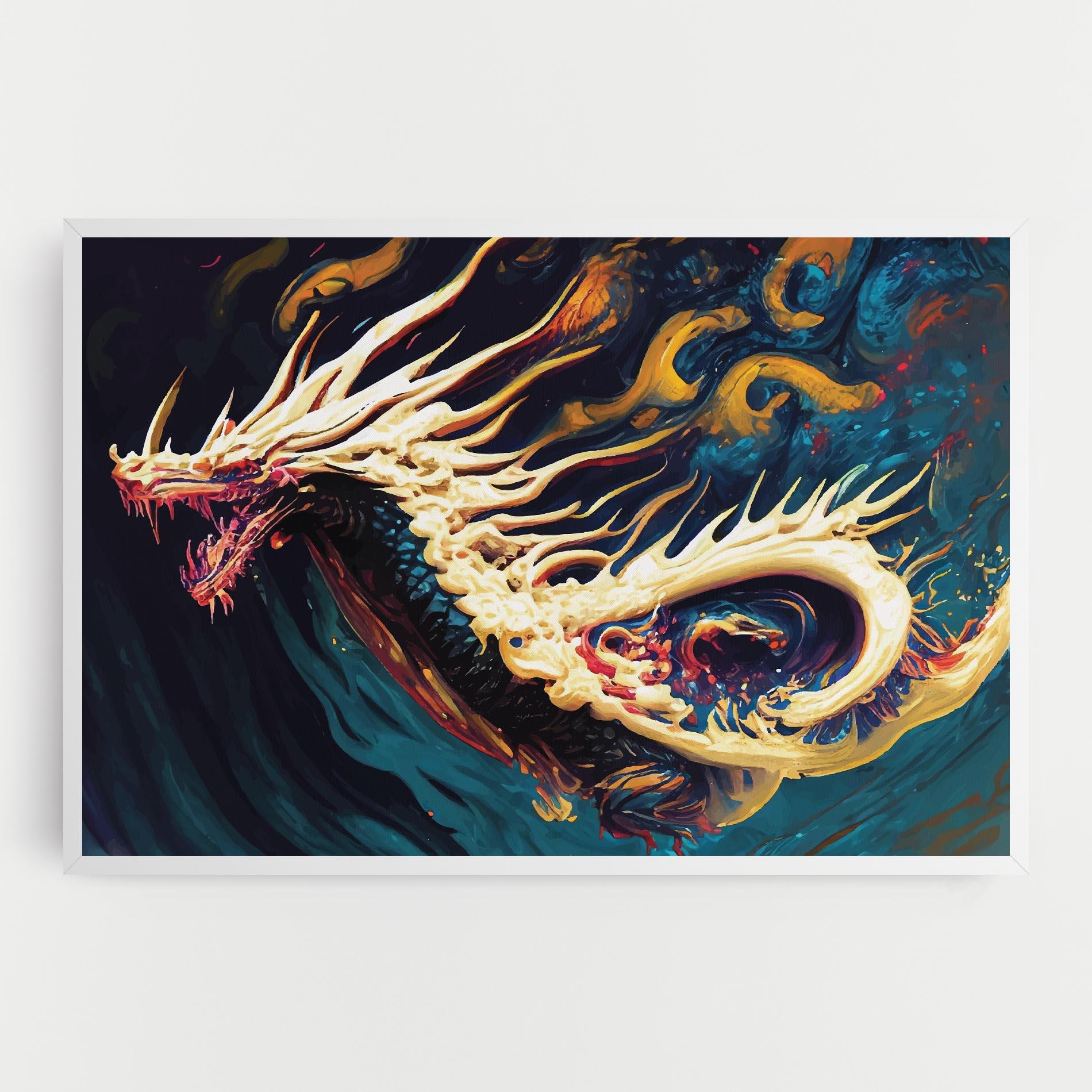 Obraz na Płótnie Flying Acrylic Dragon mockup 0