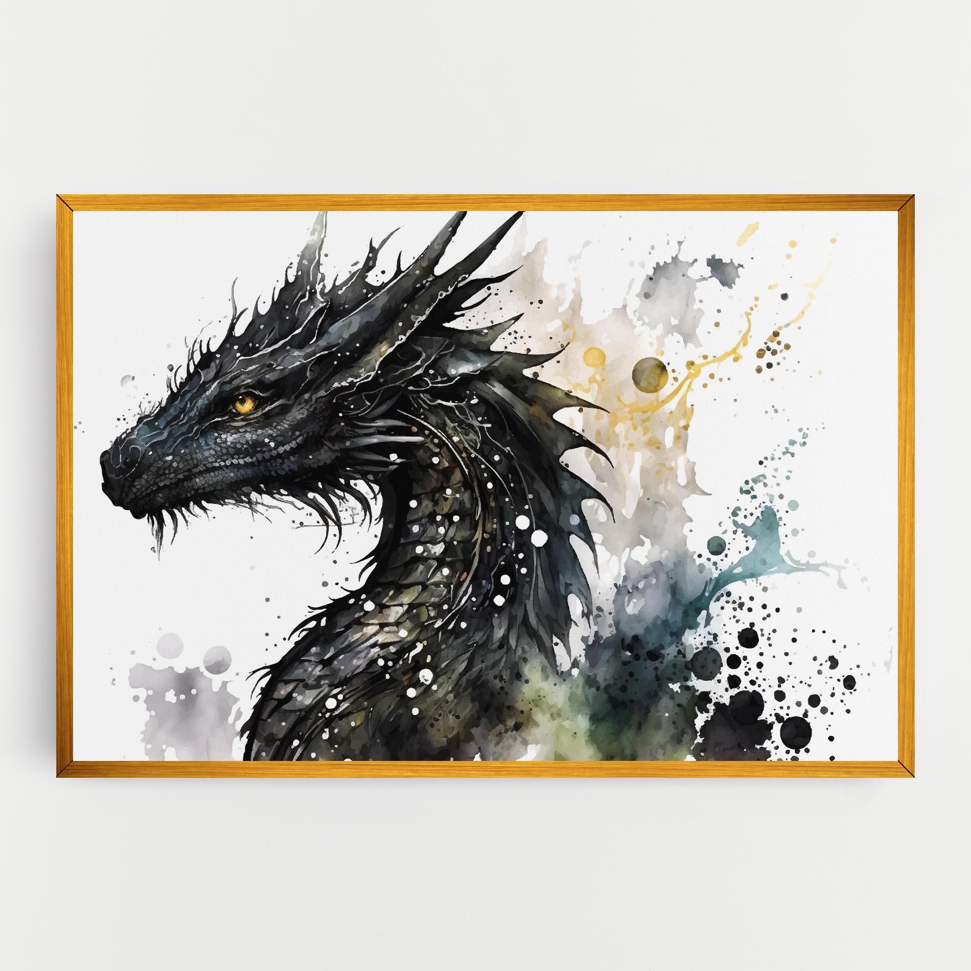 Obraz na Płótnie Black Dragon Art mockup 0
