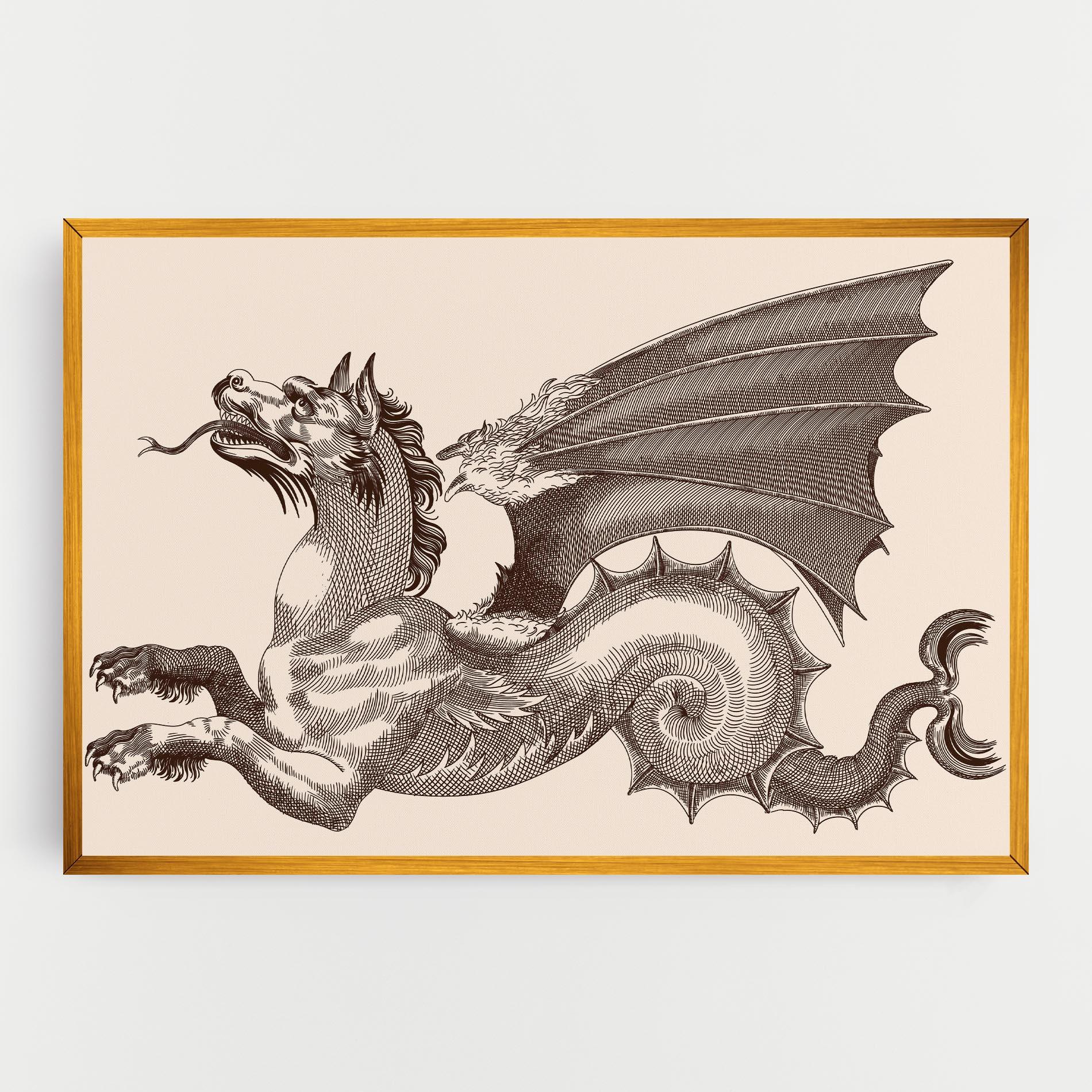 Obraz na Płótnie Brown Dragon mockup 0